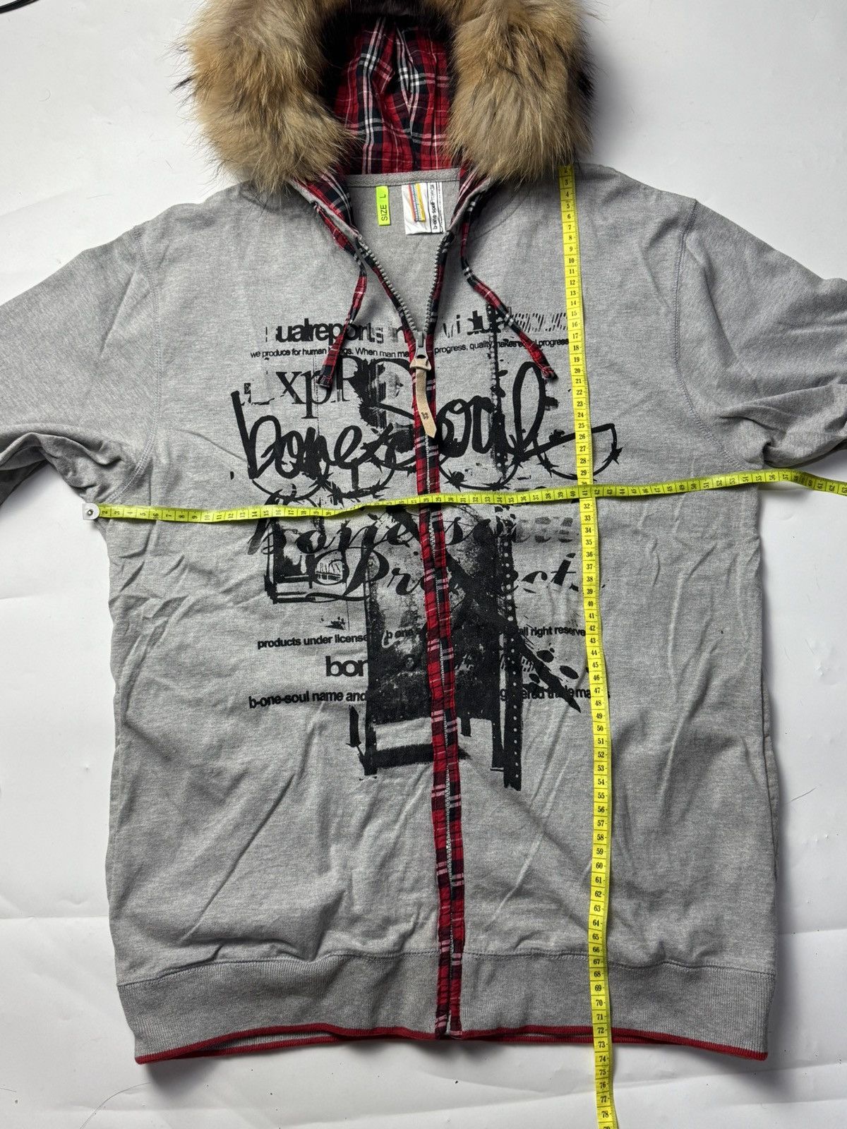 Hysteric Glamour × If Six Was Nine × Japanese Brand Fur Hoodie Japanese Poem Bone Soul Ifsix styled Size US L / EU 52-54 / 3 - 4 Thumbnail