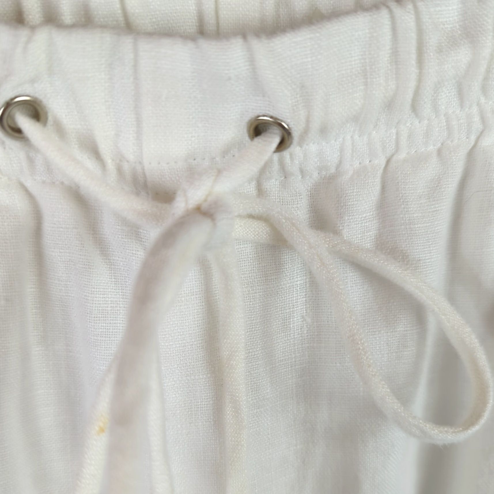 Vince Camuto Vince Camuto Womens Linen Wide Leg Pants White L Elastic Waist Pockets Casual Summer Beach Bohemian 31in Inseam Regular Rise 12” Size Type Regular Size 36" / US 14 / IT 50 - 4 Thumbnail