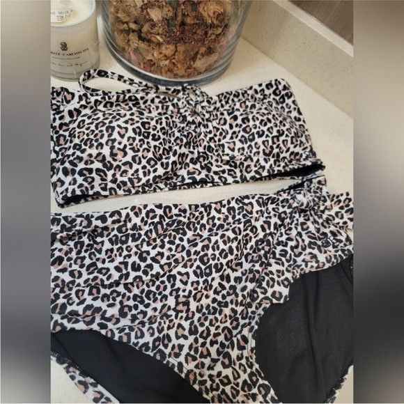 Other Albion Swim Set Cheetah Print Halter Top Bikini Set Size ONE SIZE - 3 Thumbnail