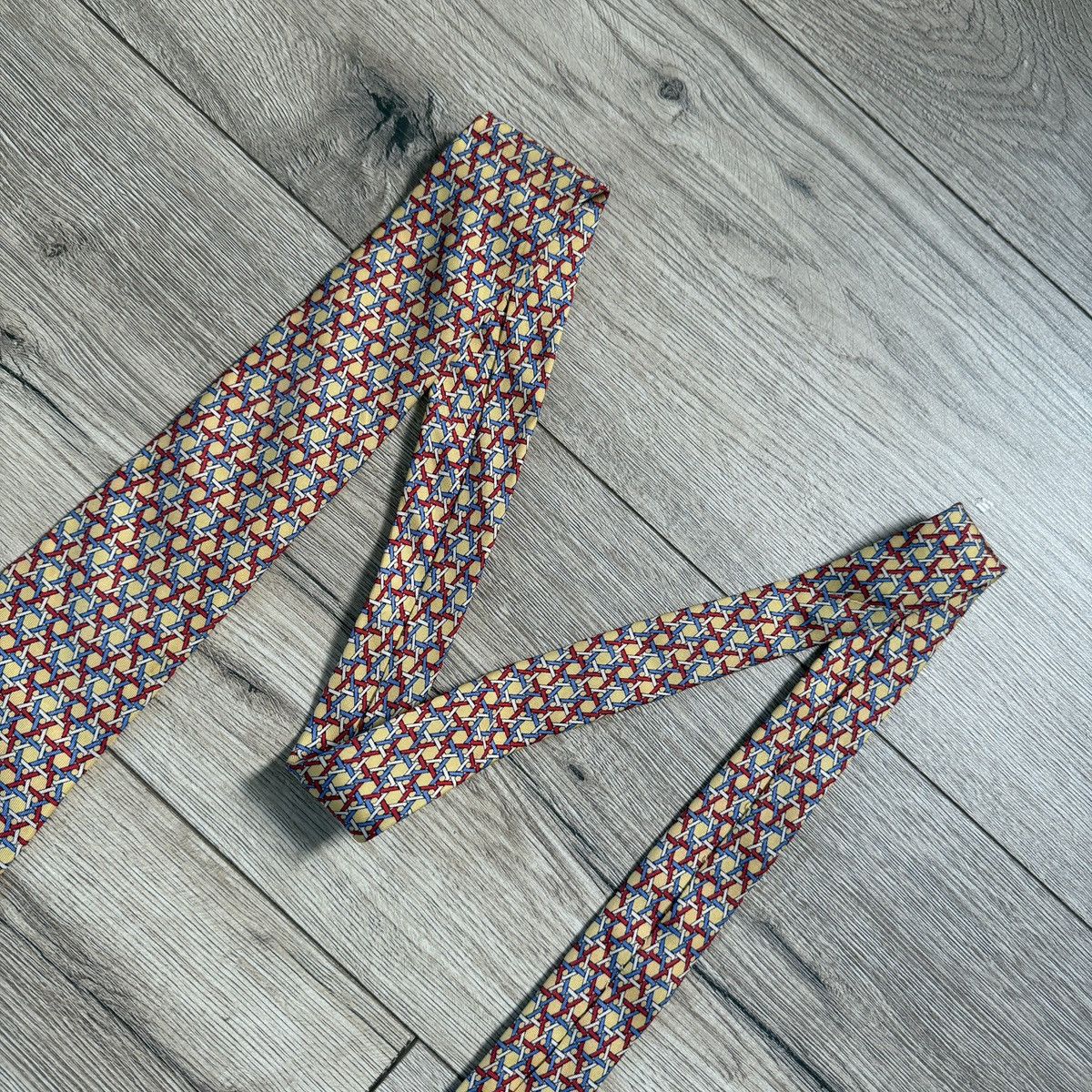 Hermes Hermes Chain Monogram Silk Tie Size ONE SIZE - 5 Thumbnail