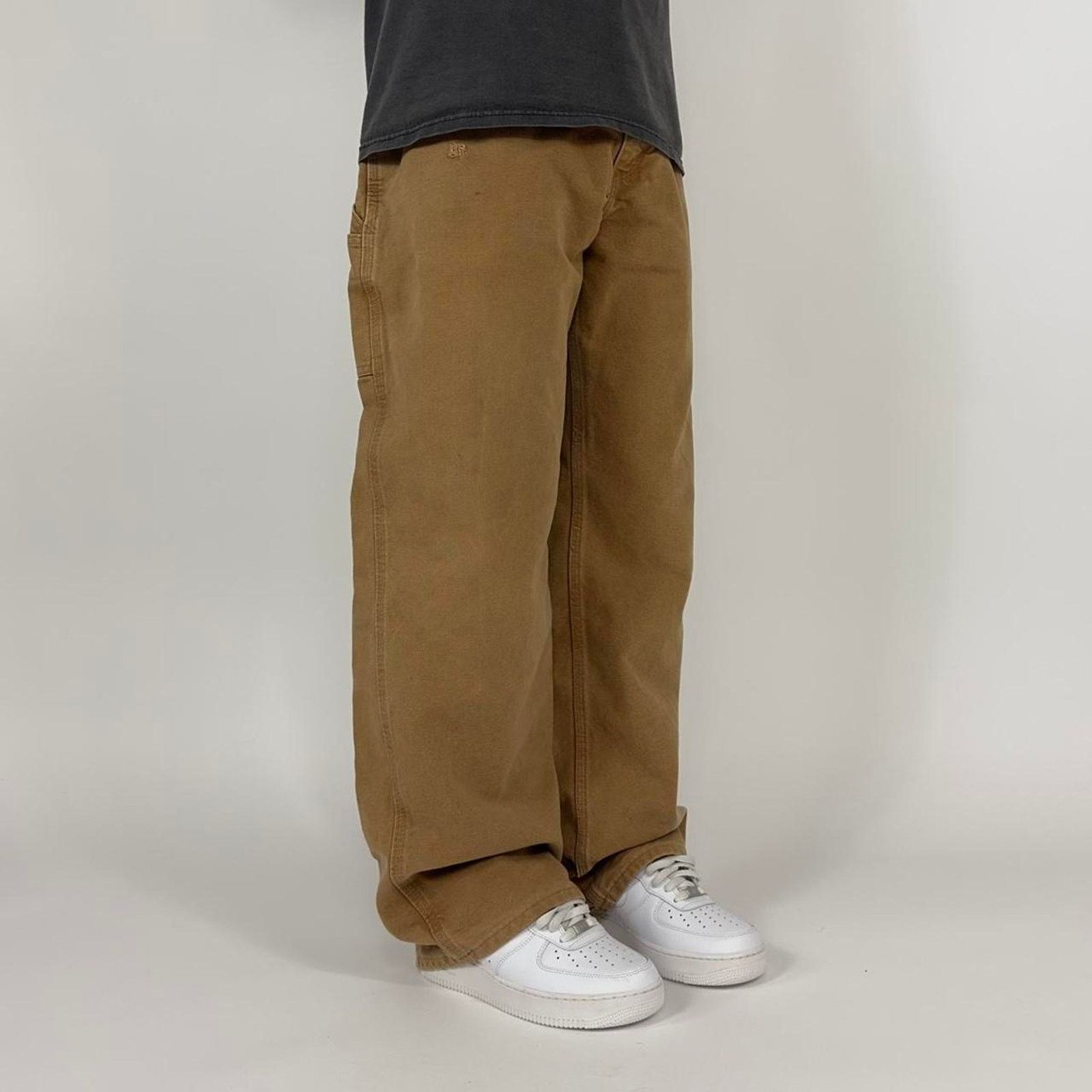Carhartt × Japanese Brand Baggy Carhartt Dungaree Tan Canvas Loose-Fit Carpenter Pants Size US 42 / EU 58 - 3 Thumbnail