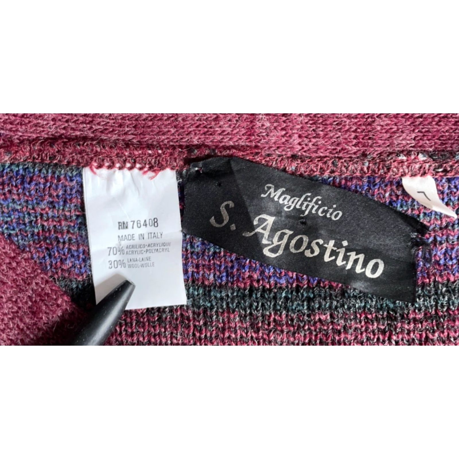 Vintage VINTAGE S. Agostino Cardigan Sweater Men's Large L Red Blue Fair Isle Knit Wool Acrylic V-Neck Casual 90s Retro Size US L / EU 52-54 / 3 - 3 Thumbnail