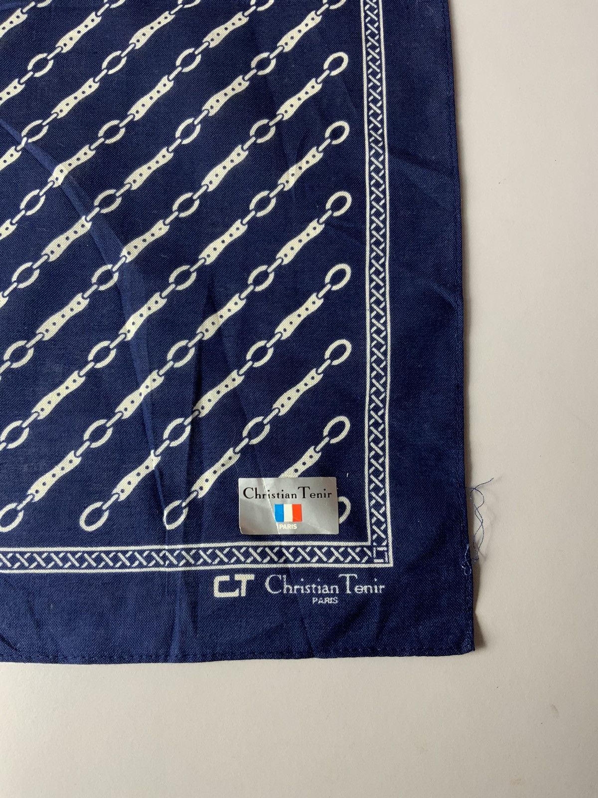 Japanese Brand Christian Tenir Monogram Indigo Bandana Handkerchief Size ONE SIZE - 11 Thumbnail