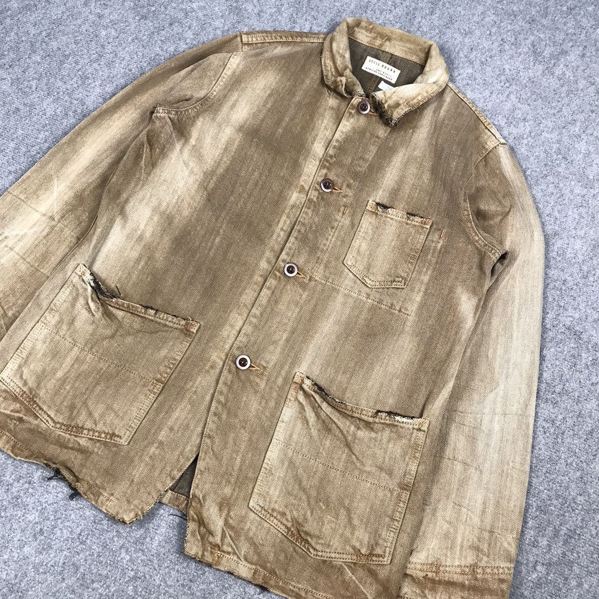 Japanese Brand × Spellbound SPELLBOUND CHORE DISTRESSED BROWN SUN FADED BUTTON JACKET Size US M / EU 48-50 / 2 - 3 Thumbnail