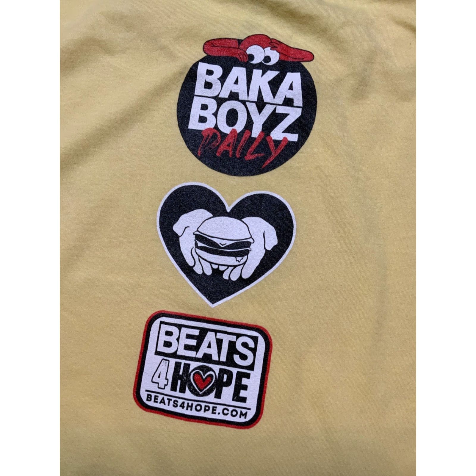 Vintage VINTAGE Buns N Bass Baka Boyz X Cheat Day Los Angeles Beats4Hope T-Shirt M Yellow Mens Graphic Shirt Size US M / EU 48-50 / 2 - 6 Thumbnail
