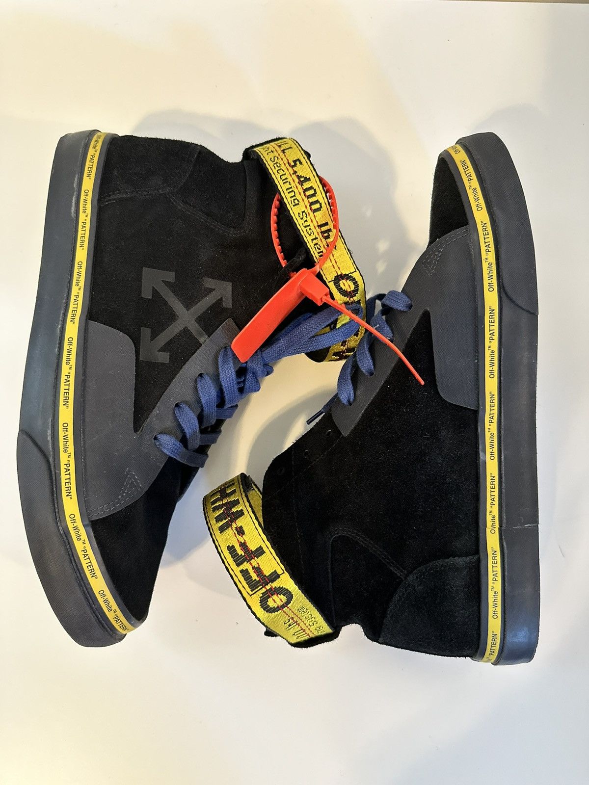 Off-White Off -White Vulc Mid Black Yellow Suede Skate Sneakers Size US 10 / EU 43 - 11 Thumbnail