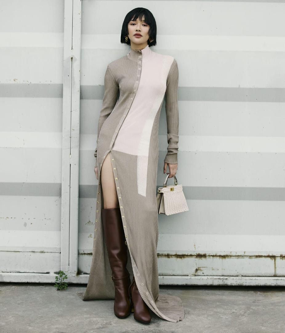 Fendi FENDI color-block silk maxi dress ss2018 size 38, beige. Size XS / US 0-2 / IT 36-38 - 15 Thumbnail