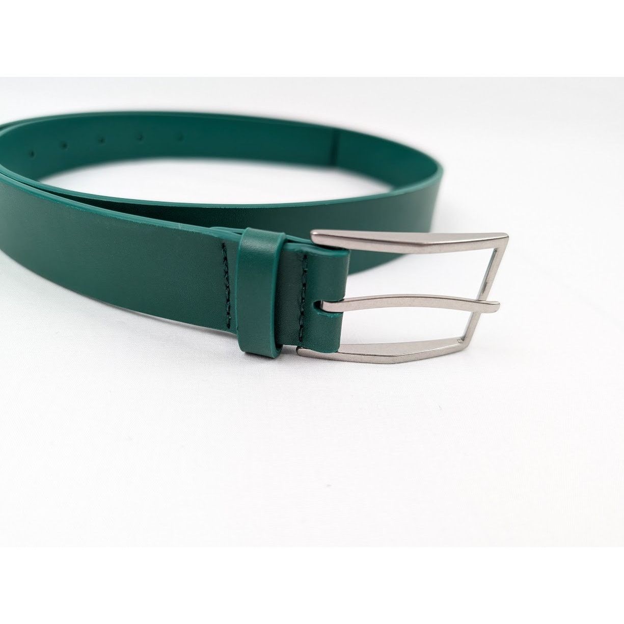 Bottega Veneta o1rshd1 Size: 95/ French Calf Nappa Belt Racing Green/Silver Size 36 - 3 Thumbnail