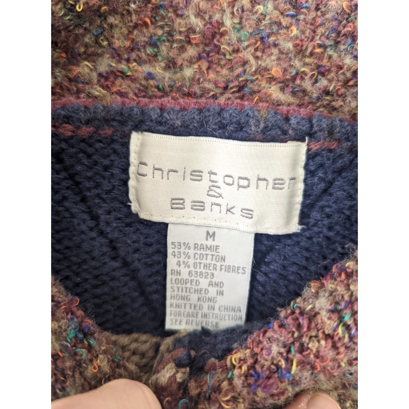 Vintage VINTAGE 90s Lagenlook Grunge Crop Patchwork Sweater Women's Small S3C Blue Beige Shirt Pullover Womens 90s Size S / US 4 / IT 40 - 5 Thumbnail