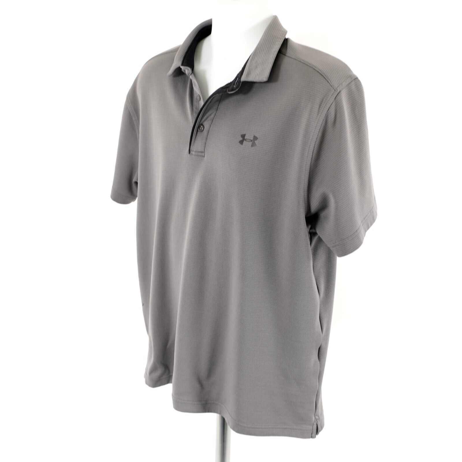 Under Armour Under Armour Heatgear Gray Large Ribbed Silk Collared Polo S Size US L / EU 52-54 / 3 - 6 Thumbnail