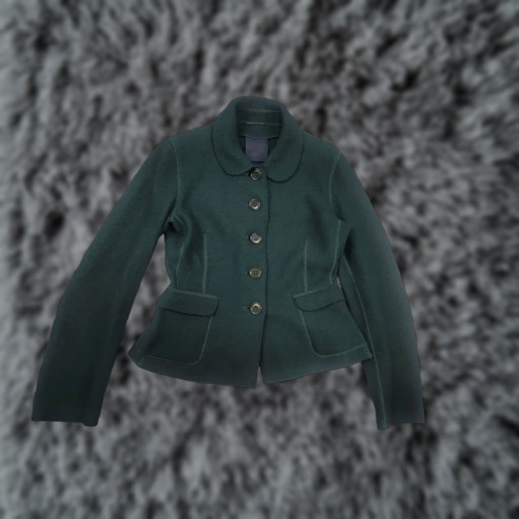 Aspesi A Alberto Aspesi Design green wool button-up Pocket Blazer Womens Jacket Size M / US 6-8 / IT 42-44 - 1 Thumbnail