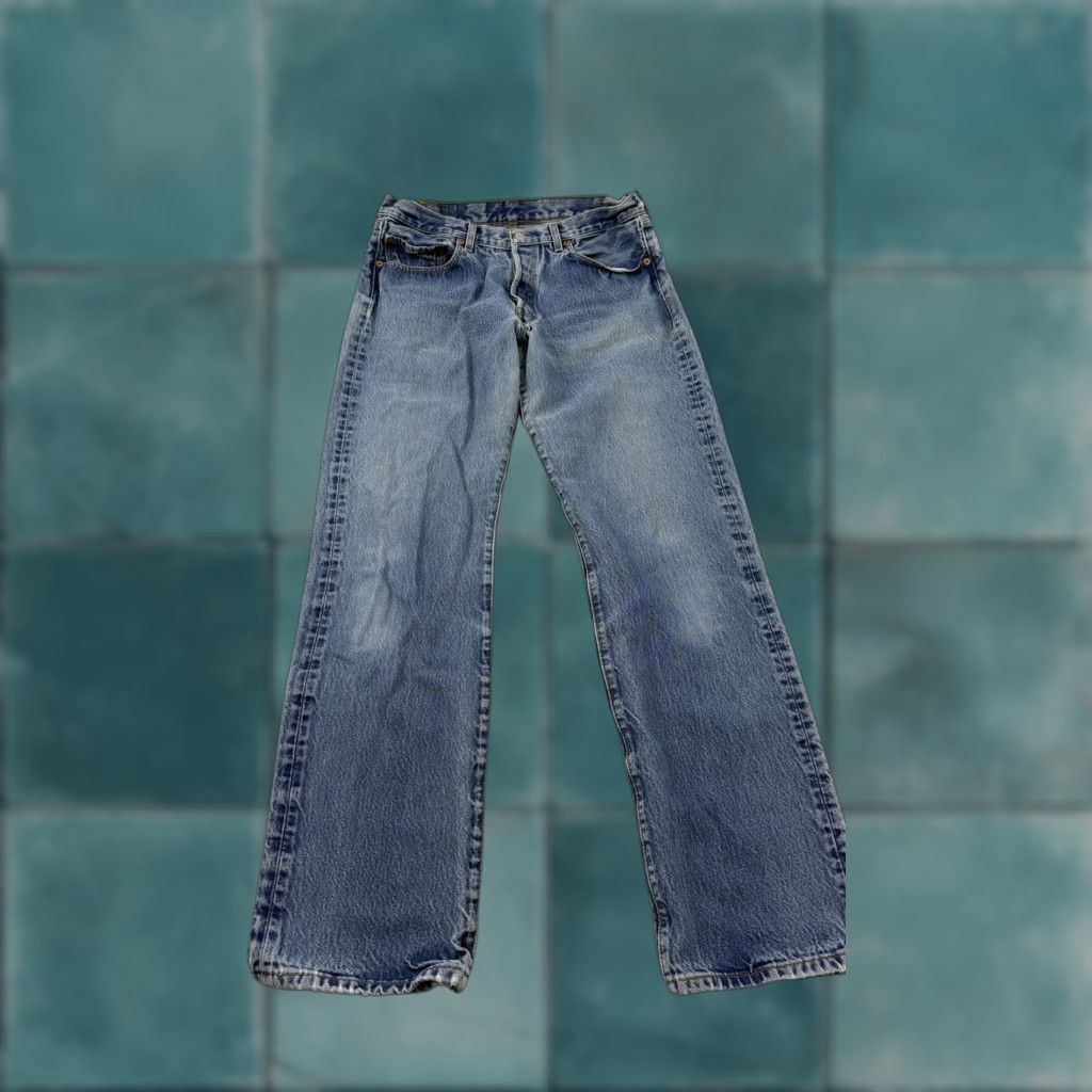 Levi's VINTAGE Levi's 501 Jeans Mens 35x32 Blue Button Fly High Rise Distressed 90s Size US 35 - 1 Thumbnail