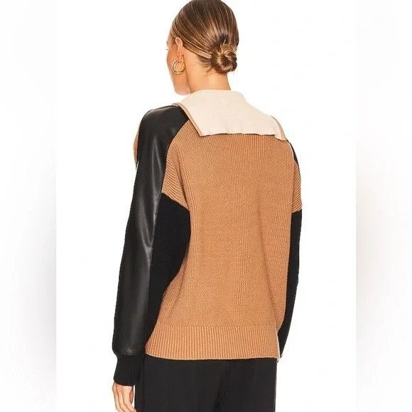 Central Park West Central Park West Colorblock Ribbed Half-Zip Sweater Size S / US 4 / IT 40 - 2 Thumbnail