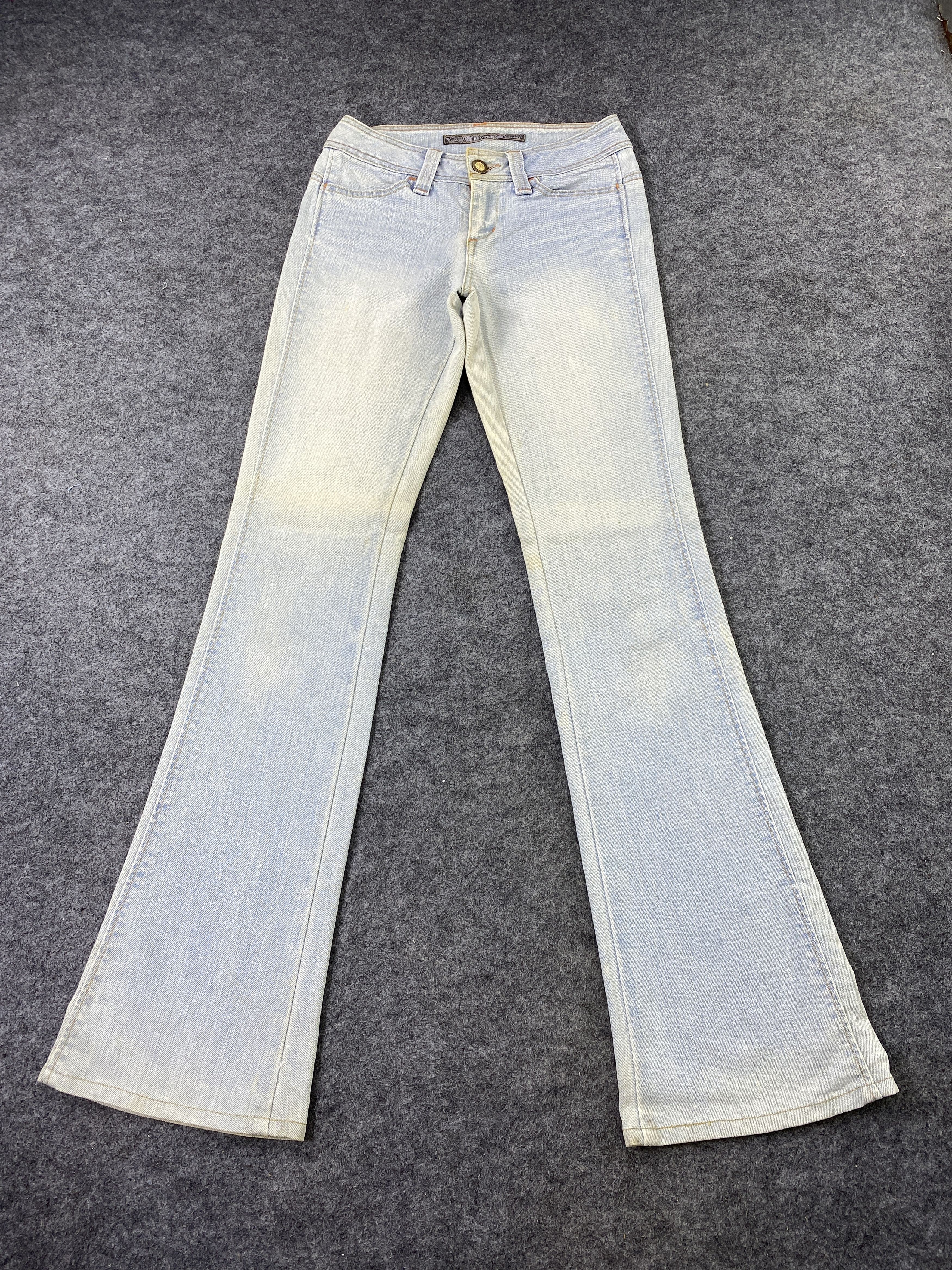 Japanese Brand Brappers Flare Blue Wash Jeans - J1049 Size 26" / US 2 / IT 38 - 2 Thumbnail