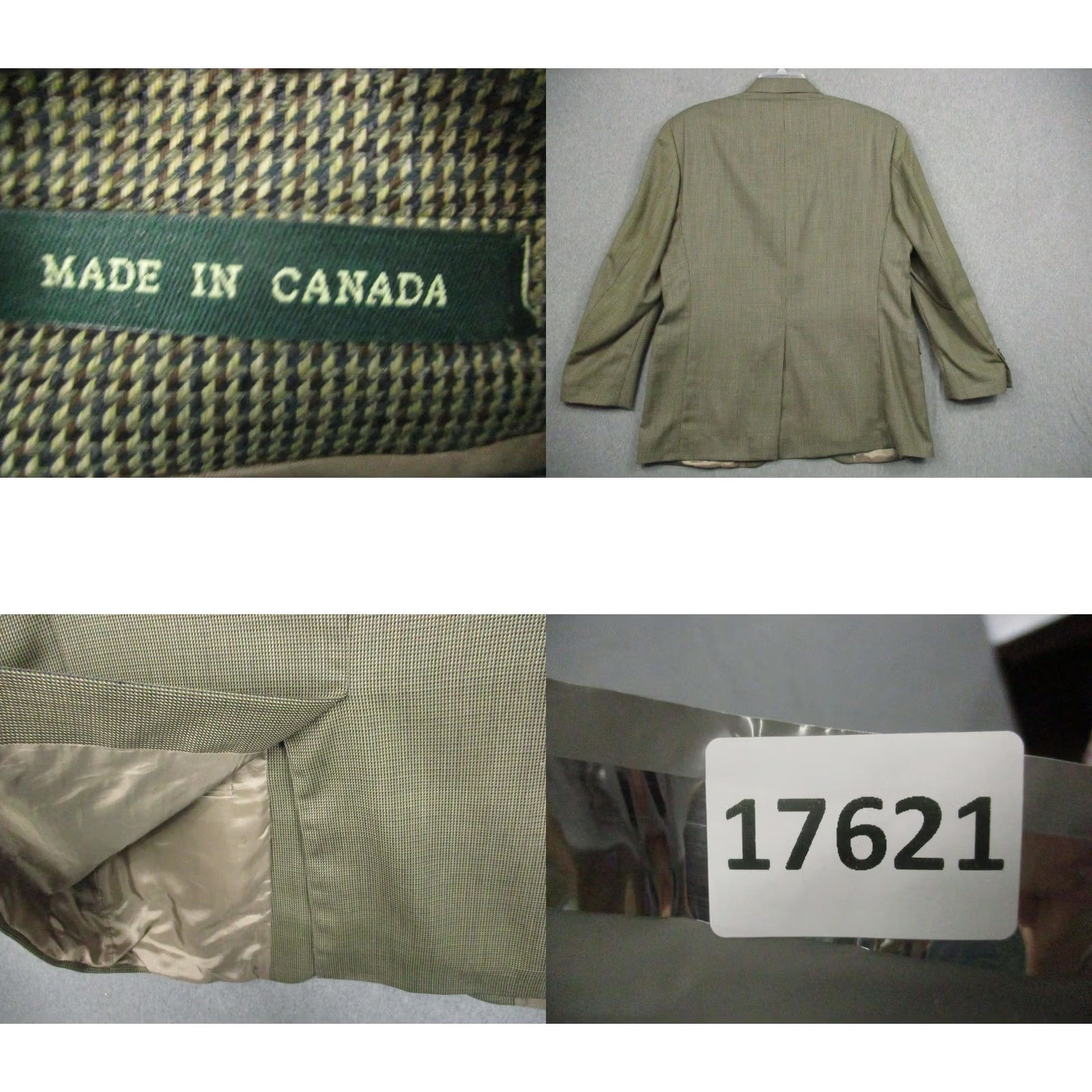 Ralph Lauren Lauren Ralph Lauren Blazer Mens 41R Green Wool Micro Houndstooth Sport Coat Size 42R - 9 Thumbnail