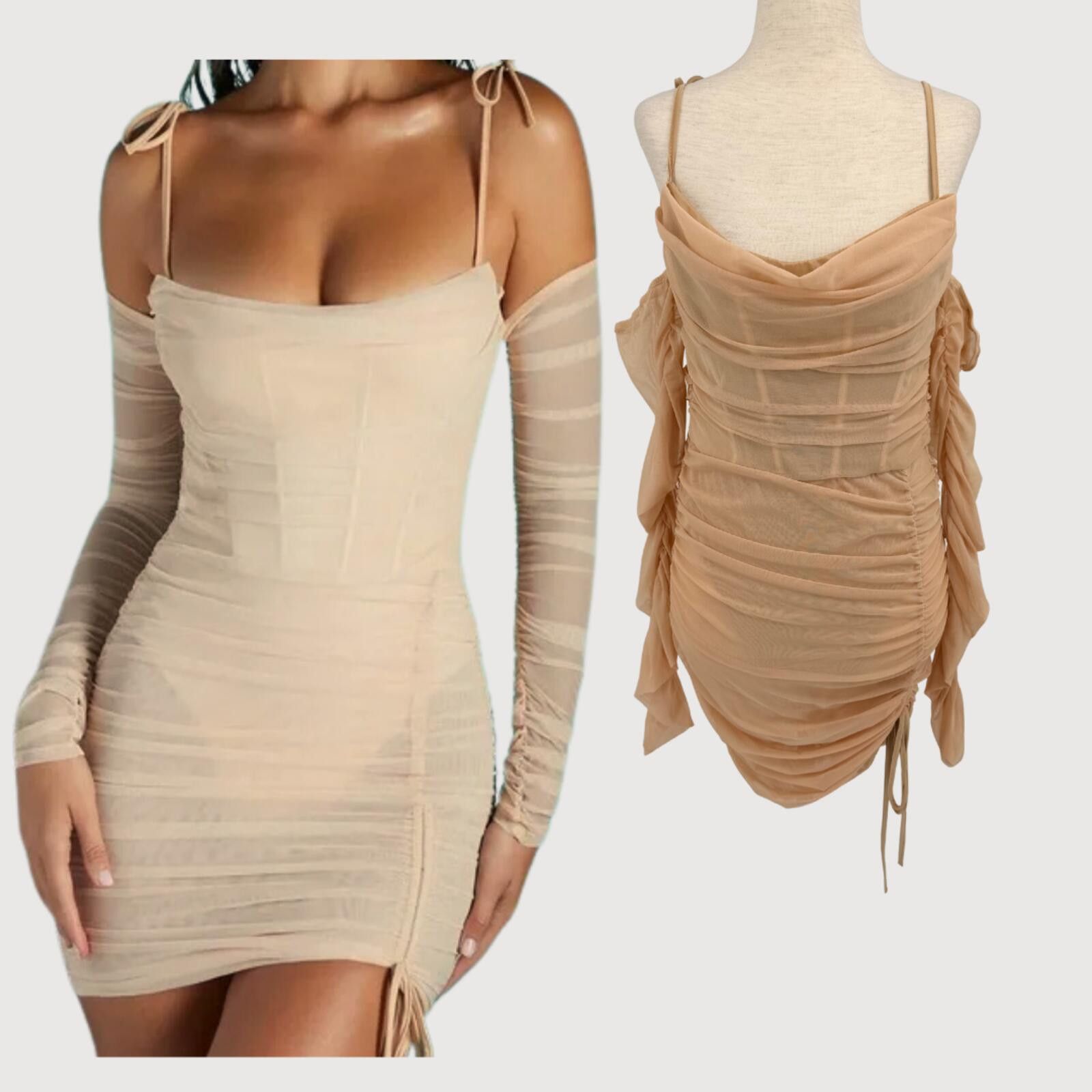 Other Oh Polly Amiens Mesh Mini Dress Sand 6 Size M / US 6-8 / IT 42-44 - 1 Thumbnail