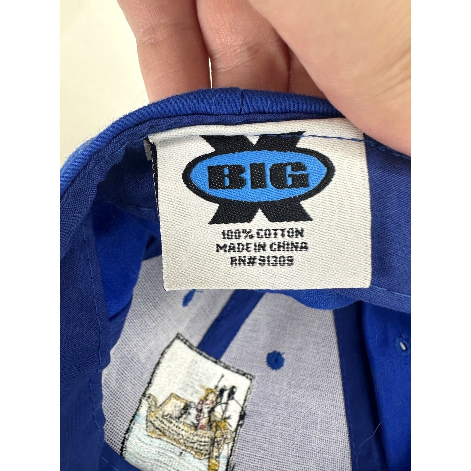 Vintage Big X Baseball Hat Fisherman Embroidered Adjustable Cap Mens Blue Cotton Cap Size ONE SIZE - 4 Thumbnail