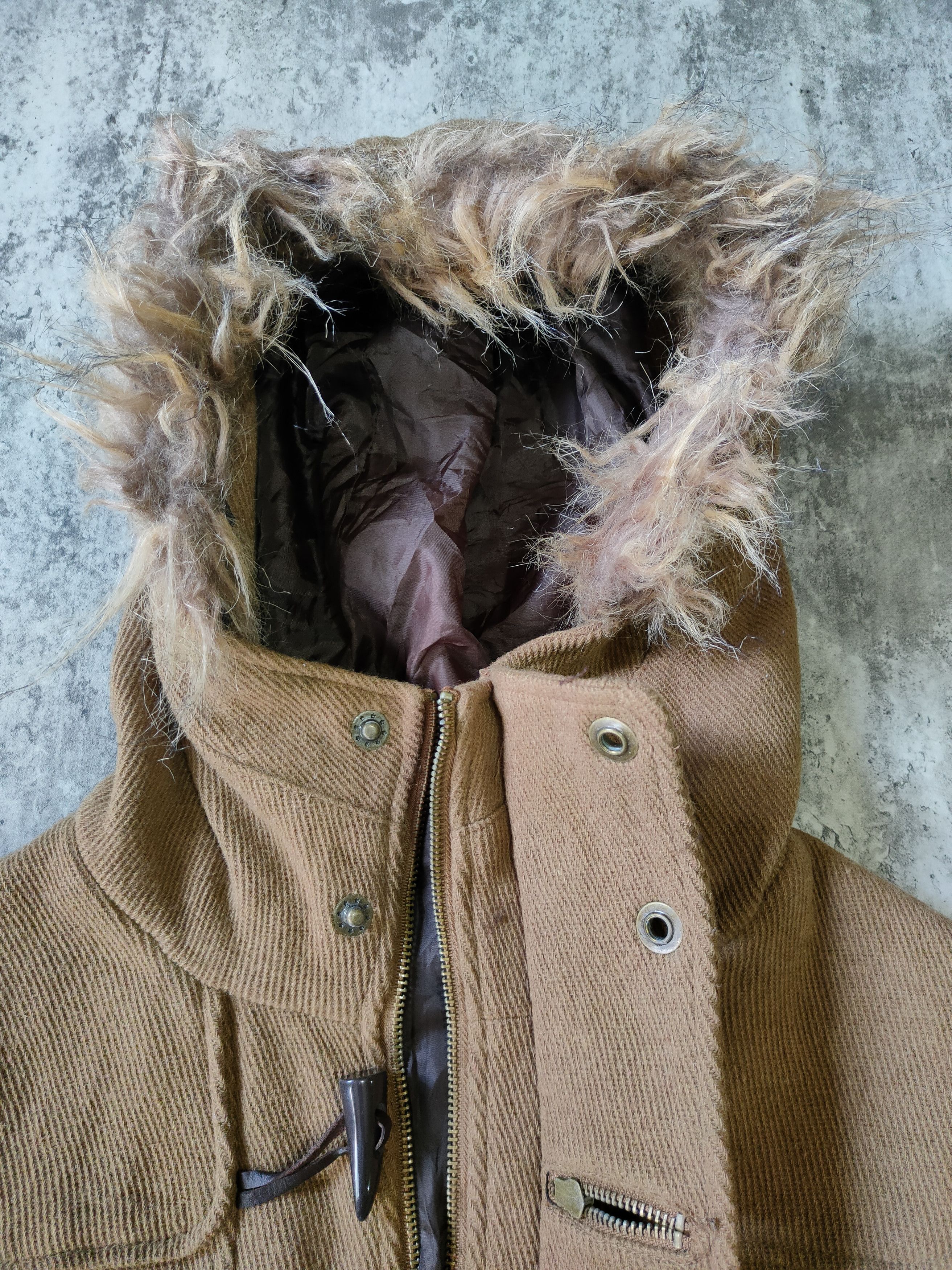 Semantic Design duffle jacket fur hoodie
