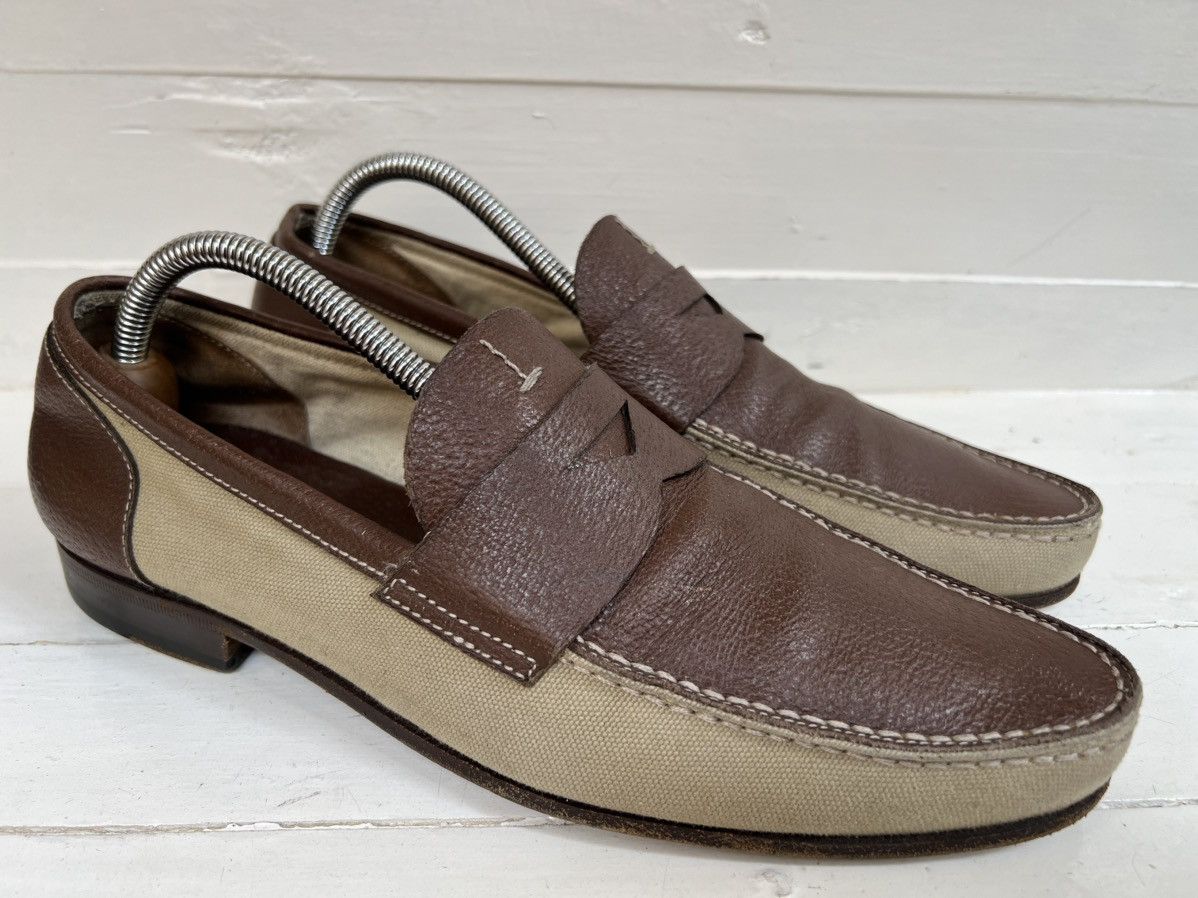 Prada Prada Men's Business Shoes Brown Leather Penny Loafers Size US 7 / EU 40 - 1 Thumbnail