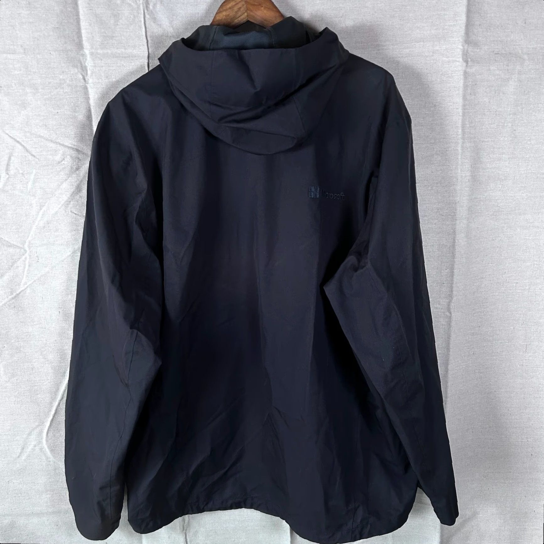 Rains Mercer+Mettle Mens 3XL Black Hooded Rain Jacket Microsoft Logo Full Zip MM700 Jacket Size US XXL / EU 58 / 5 - 3 Thumbnail