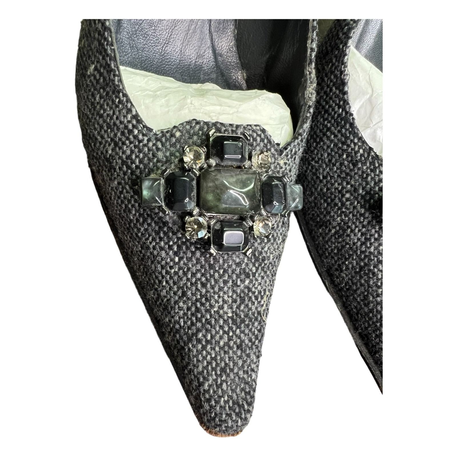 Stuart Weitzman STUART WEITZMAN Platform 3" Heels Women Tweed Jewel Embellis Size US 8.5 / IT 38.5 - 5 Thumbnail