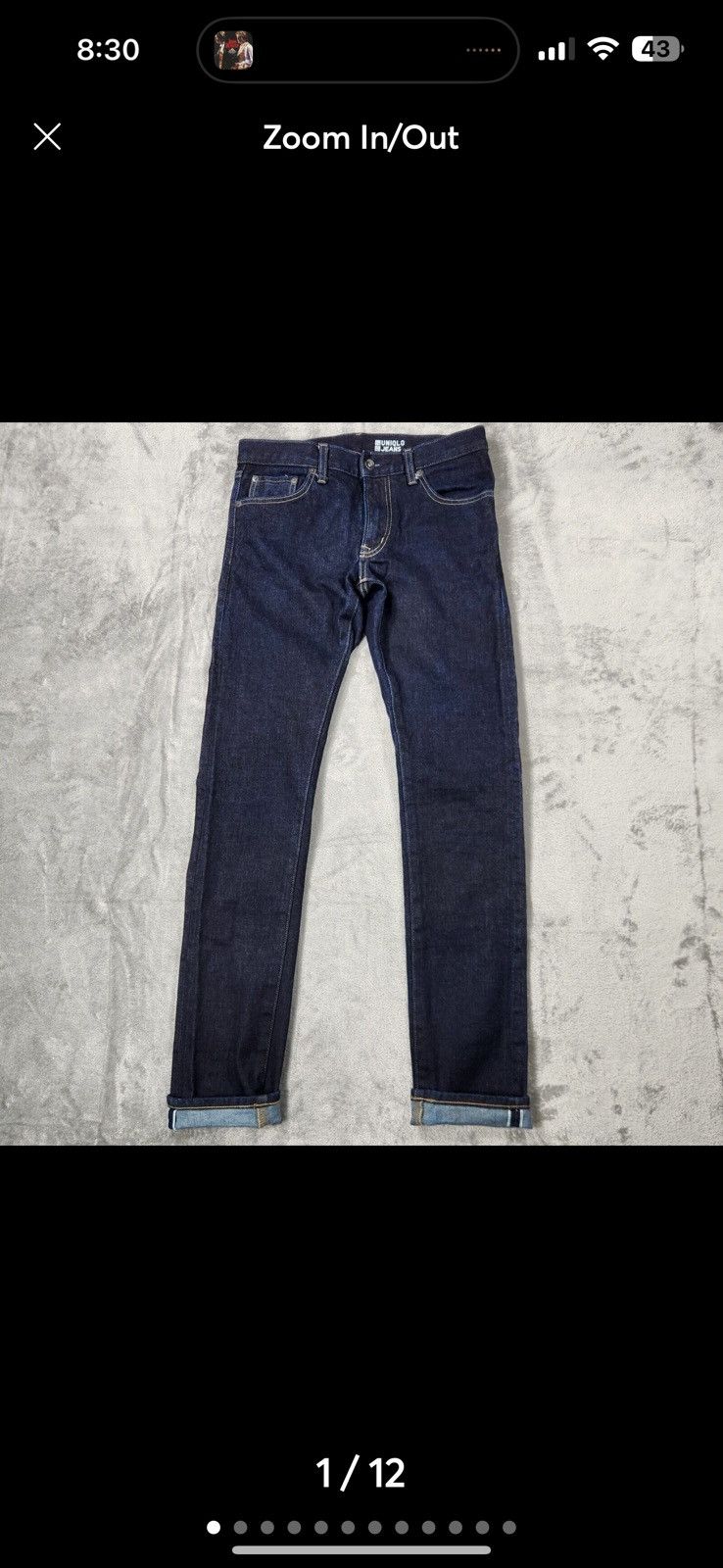Uniqlo × Vintage Uniqlo Skinny Fit Red Line Selvedge Jeans – (Fits 32x33) Size US 32 / EU 48 - 1 Thumbnail