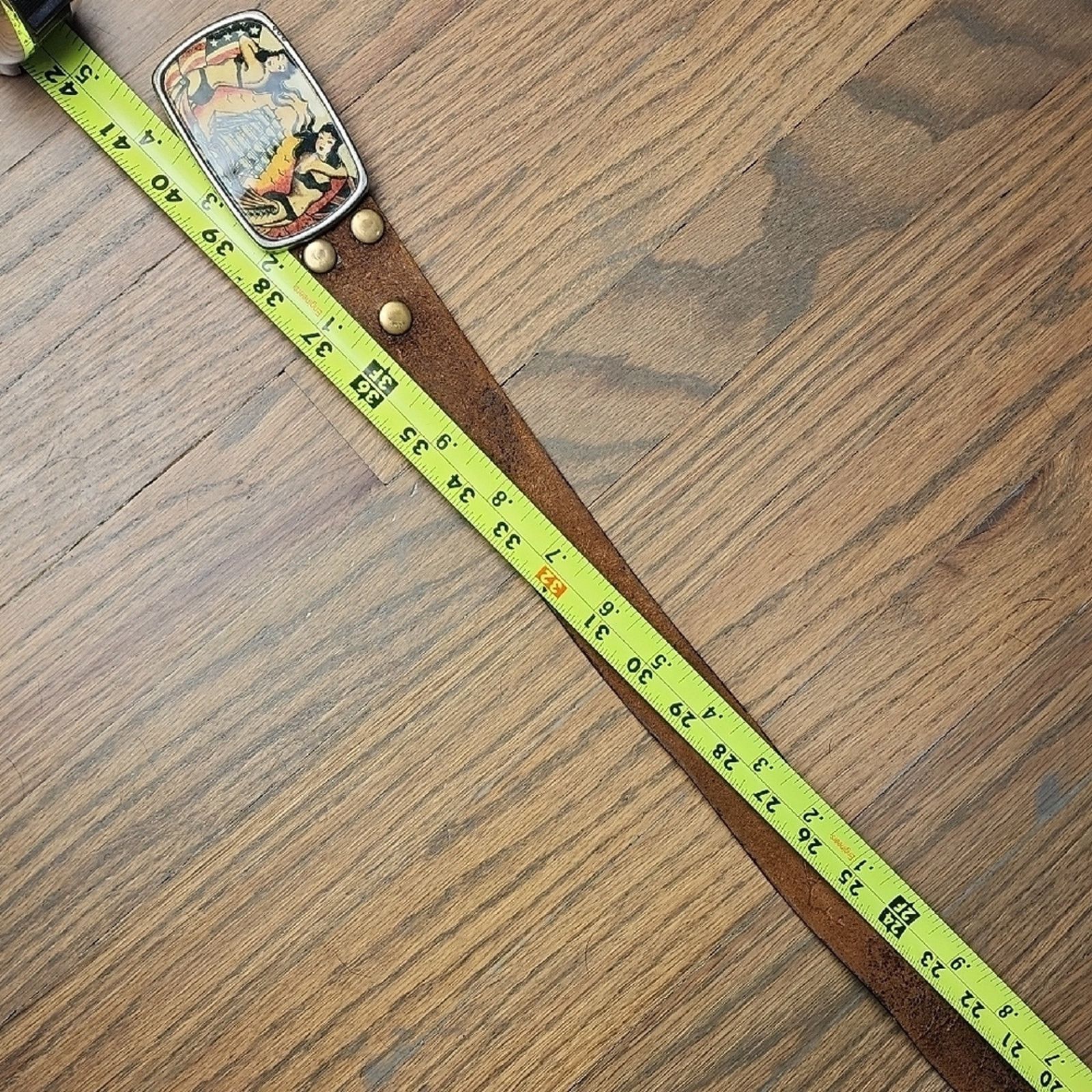 BKE BKE Nautical Belt with Brown Leather Strap Size ONE SIZE - 7 Thumbnail