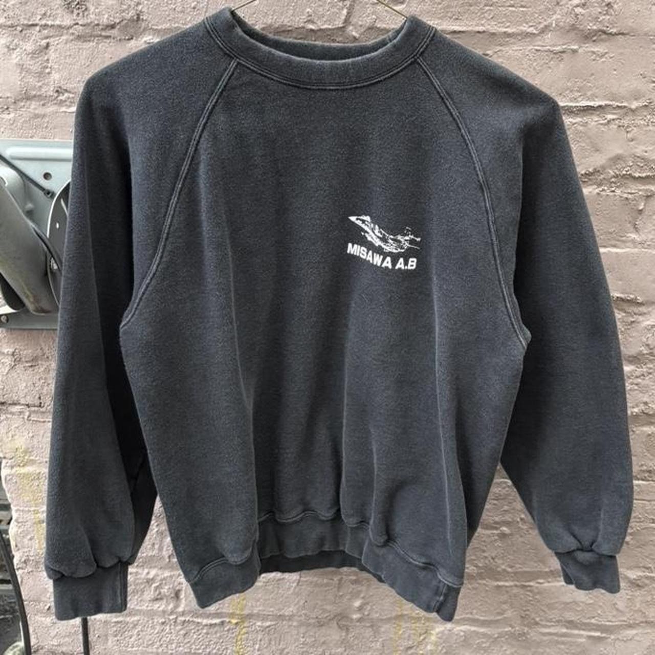 Vintage Vintage 90s Black Molitary Misawa A.B. Raglan sweatshirt Size US S / EU 44-46 / 1 - 2 Thumbnail