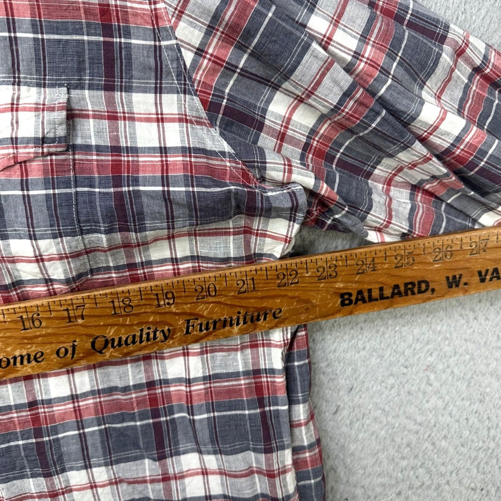 J.Crew J Crew Mens XL Slim Fit Shirt Button Down Blue Red Plaid Linen Blend Flap Pocket Size US XL / EU 56 / 4 - 6 Thumbnail