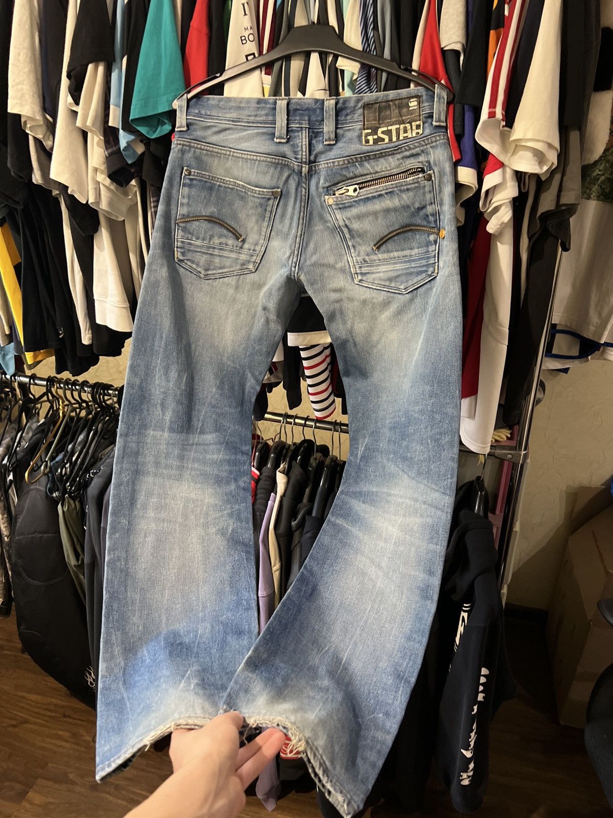 G-Star VINTAGE G-STAR RAW ATTAC BLUE ZIP 96 LOGO STRAIGHT FIT JEANS Size US 32 / EU 48 - 1 Thumbnail
