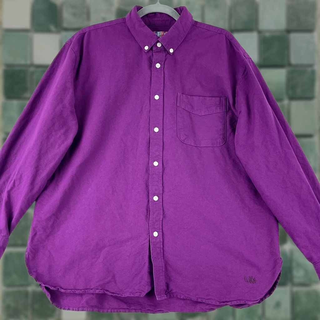Urban Outfitters Urban Outfitters Purple Button-Down Shirt Mens Medium Long Sleeve 100% Cotton Size US M / EU 48-50 / 2 - 1 Thumbnail