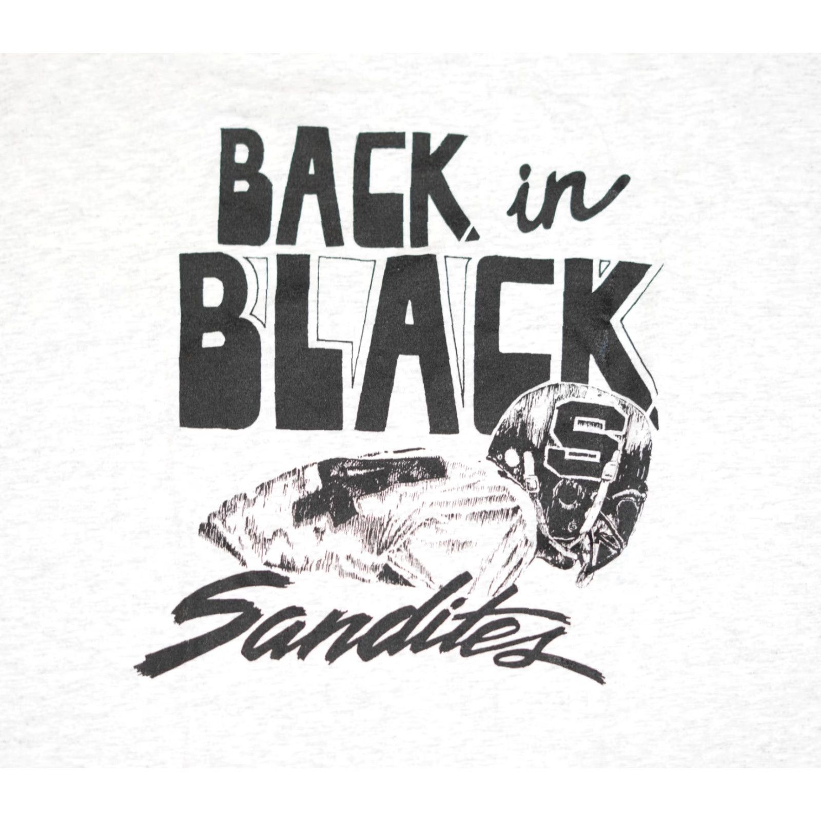 Russell Athletic VINTAGE Russell Athletic NCAA Football T-Shirt Men 2XL Gray Crew Neck Short Sleeve Back In Black Big Graphic USA Sandite 90s 80s College Football Mens Size US XXL / EU 58 / 5 - 2 Thumbnail