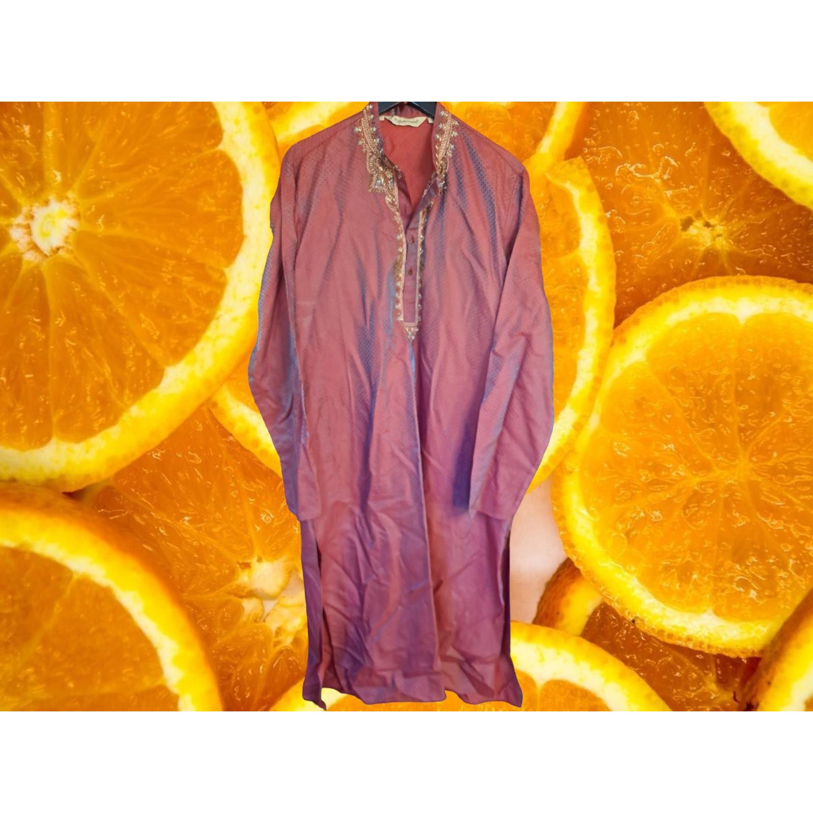 Other Rajgharana Maroon, Gold and Blue Kurta Size 42 Size ONE SIZE - 3 Thumbnail