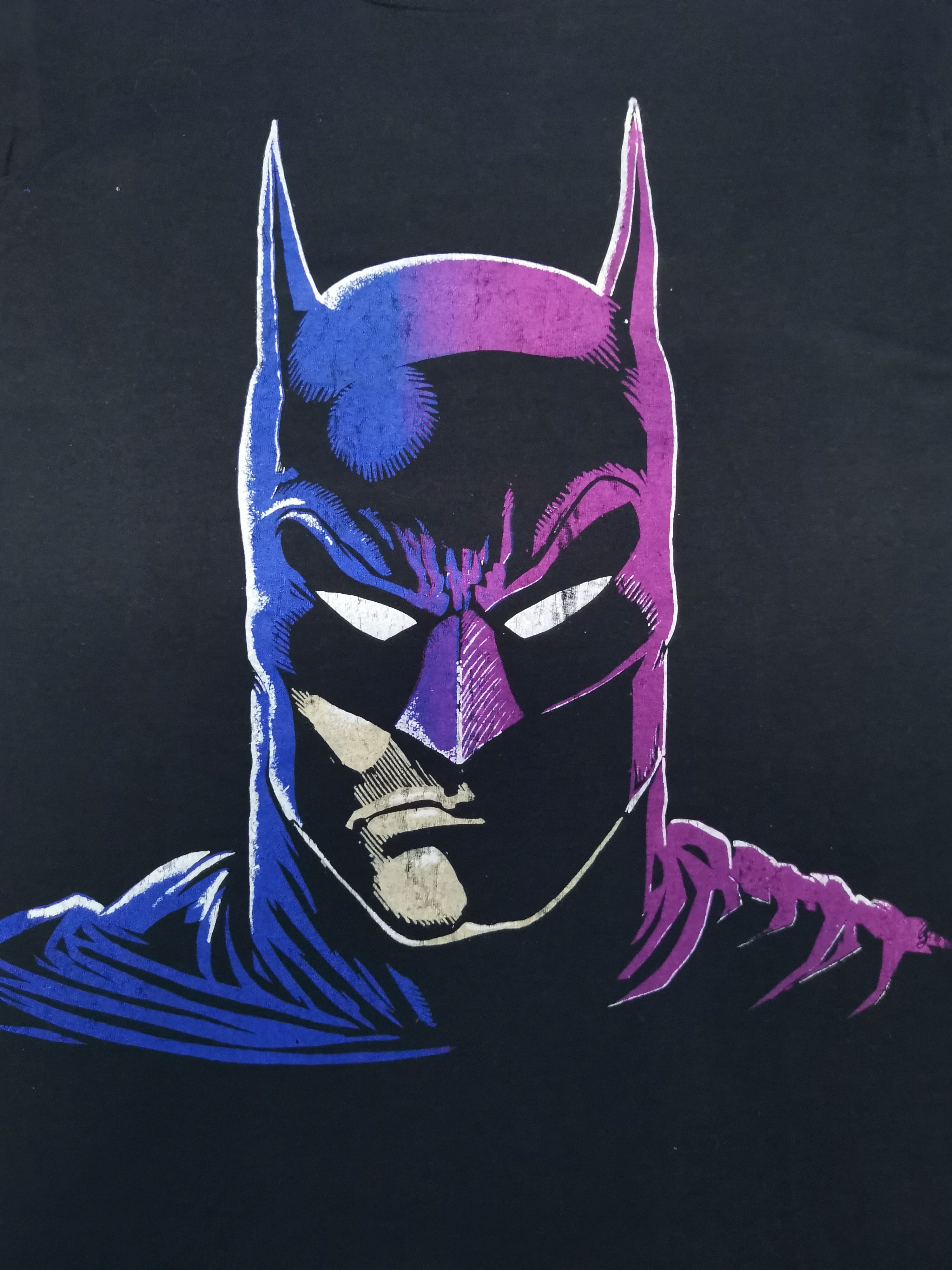 image of Vintage Batman Disney Superhero Tee Joker Stitches Movie in Black, Men's (Size Medium)
