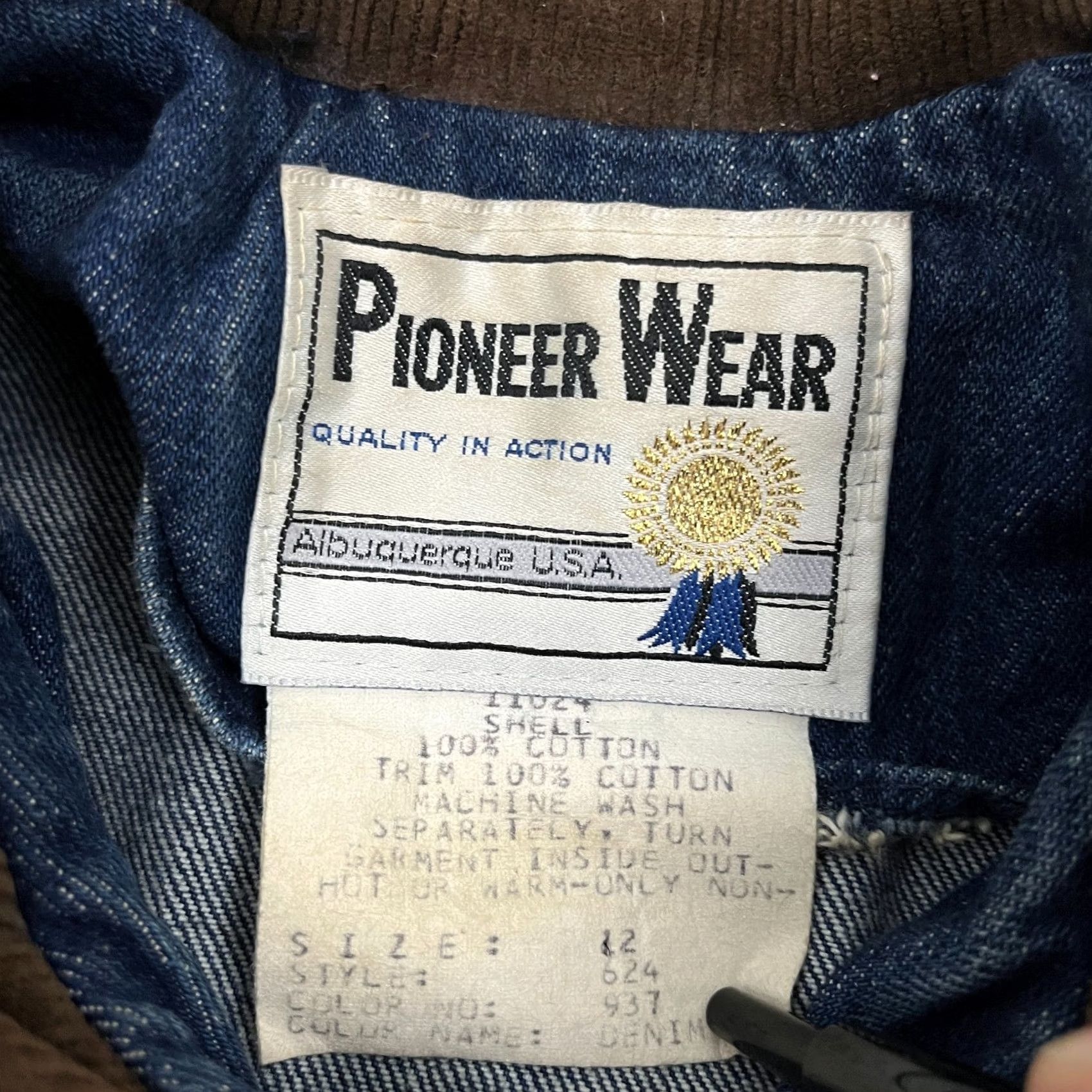 Denime VTG Pioneer Wear Long Denim Jacket Size 12 L/XL Jacket Women Blue 90s Rockability Size XL / US 12-14 / IT 48-50 - 3 Thumbnail