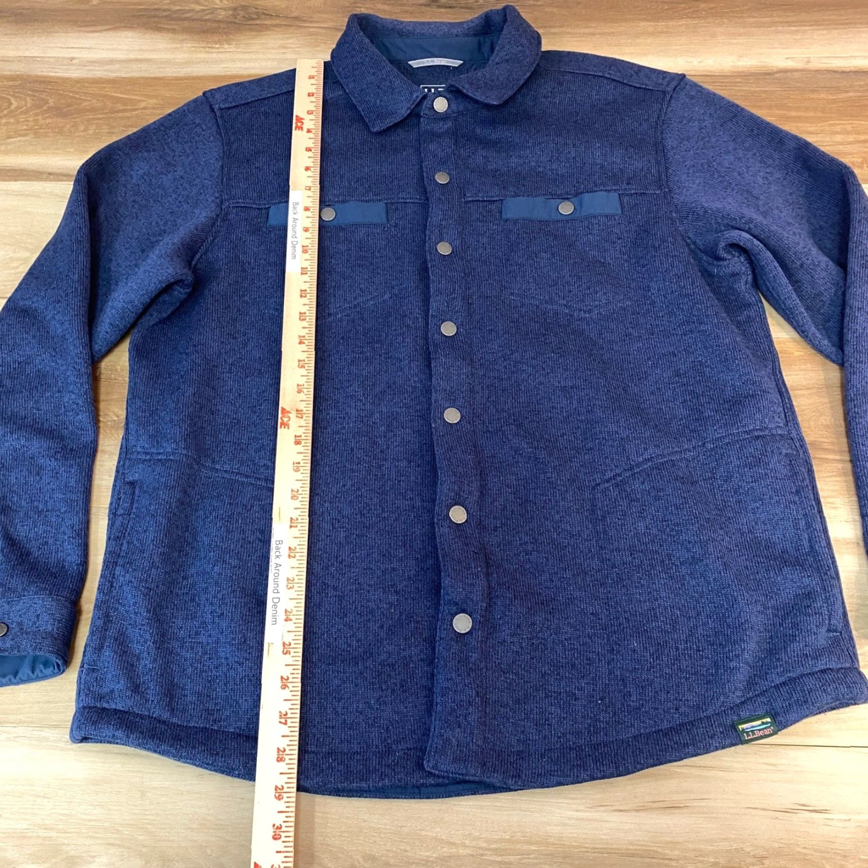 Vintage L.L. Bean Mens Blue Sweater Fleece Shirt Jacket Large Regular Casual Outdoor Outdoor Mens L Blue Quilted Shacket 14968 Jacket Size US L / EU 52-54 / 3 - 5 Thumbnail