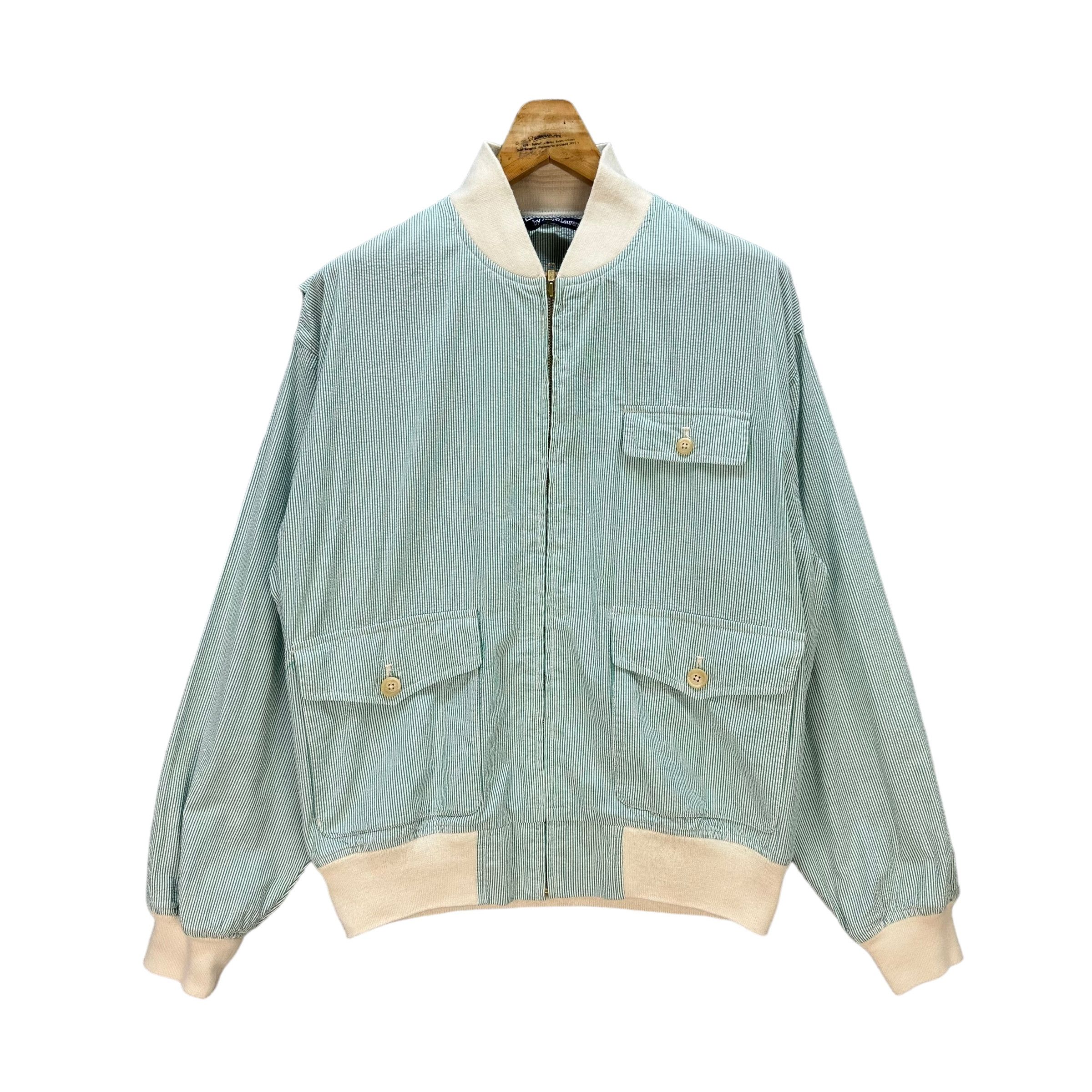 90's POLO RL 3 POCKET STRIPED BOMBER JACKET #8871-033