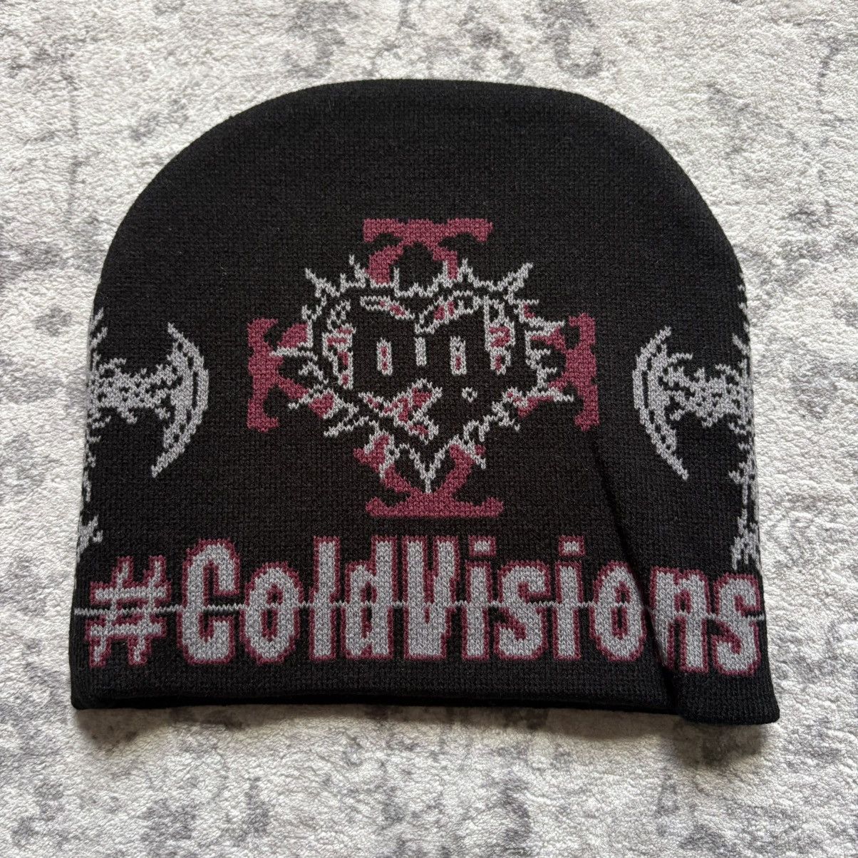 Drain Gang × Sad Boys Bladee Cold Visions Knitted Beanie Hat Black/Red Size ONE SIZE - 3 Thumbnail