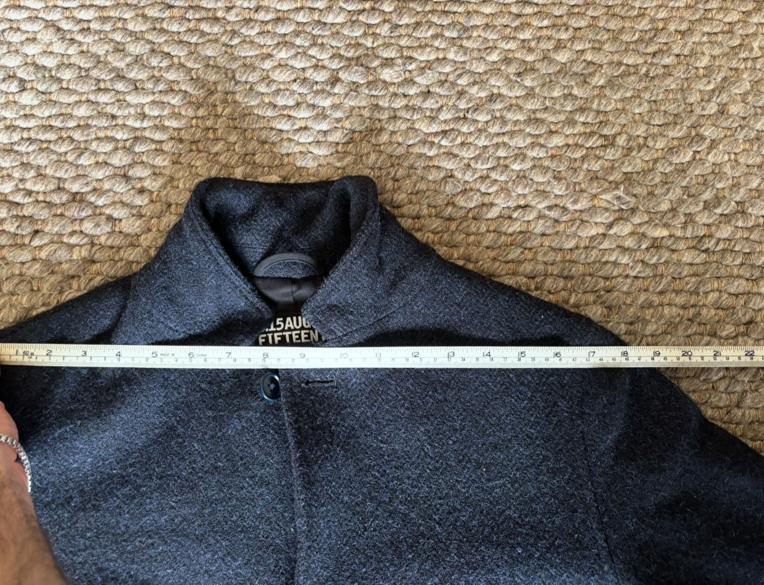 8.15 August Fifteenth Harris Tweed Wool Topper Topcoat Navy Mix Size US S / EU 44-46 / 1 - 13 Thumbnail