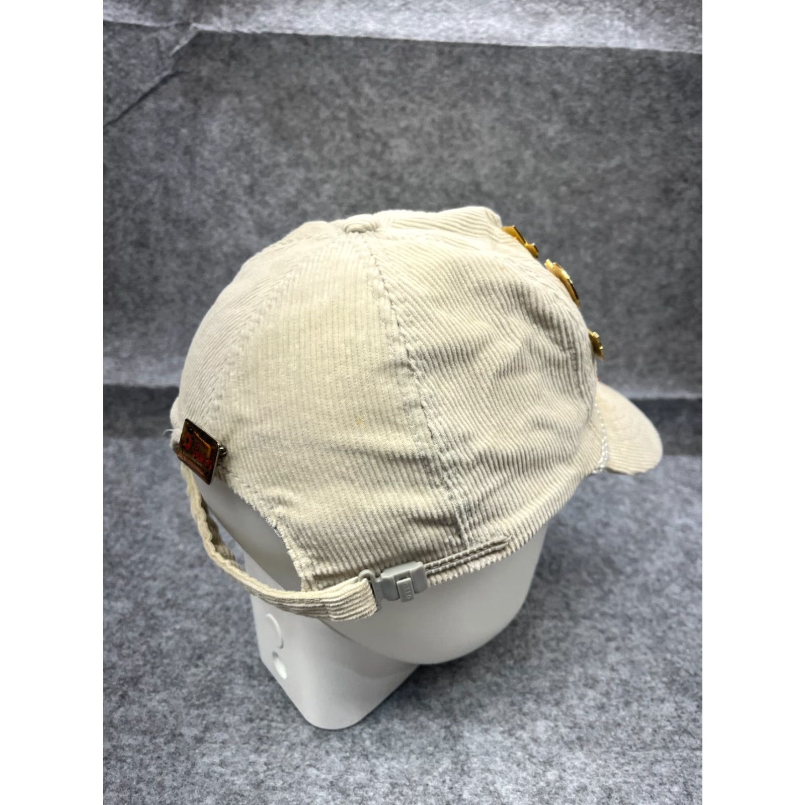 Vintage Grafitti Vintage Hat Cap Strap Back Adult OS Ivory Cotton Corduroy Rope w/Pins Size ONE SIZE - 7 Thumbnail