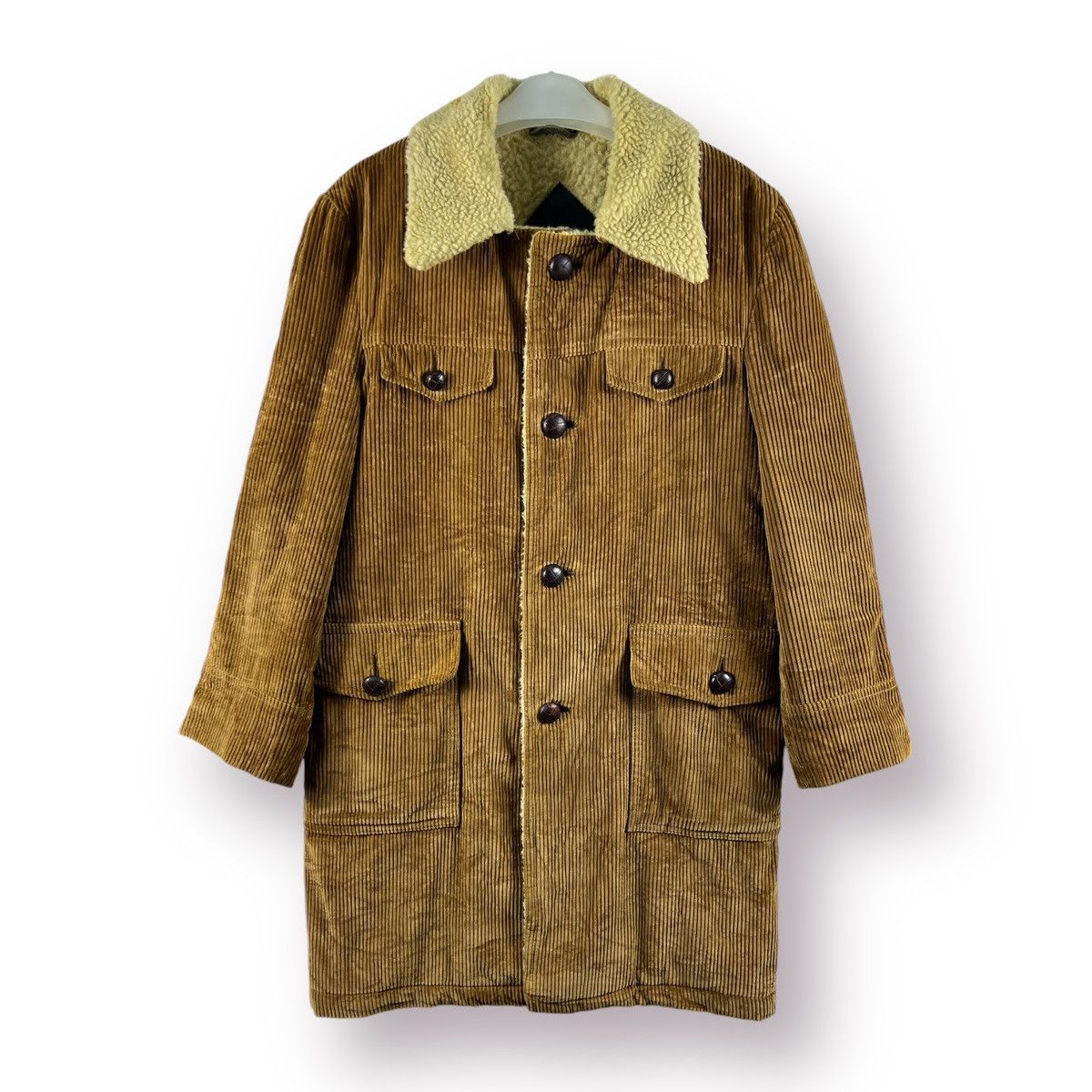 Japanese Brand Unknown Corduroy Shearling Trench Coat Size US S / EU 44-46 / 1 - 2 Thumbnail