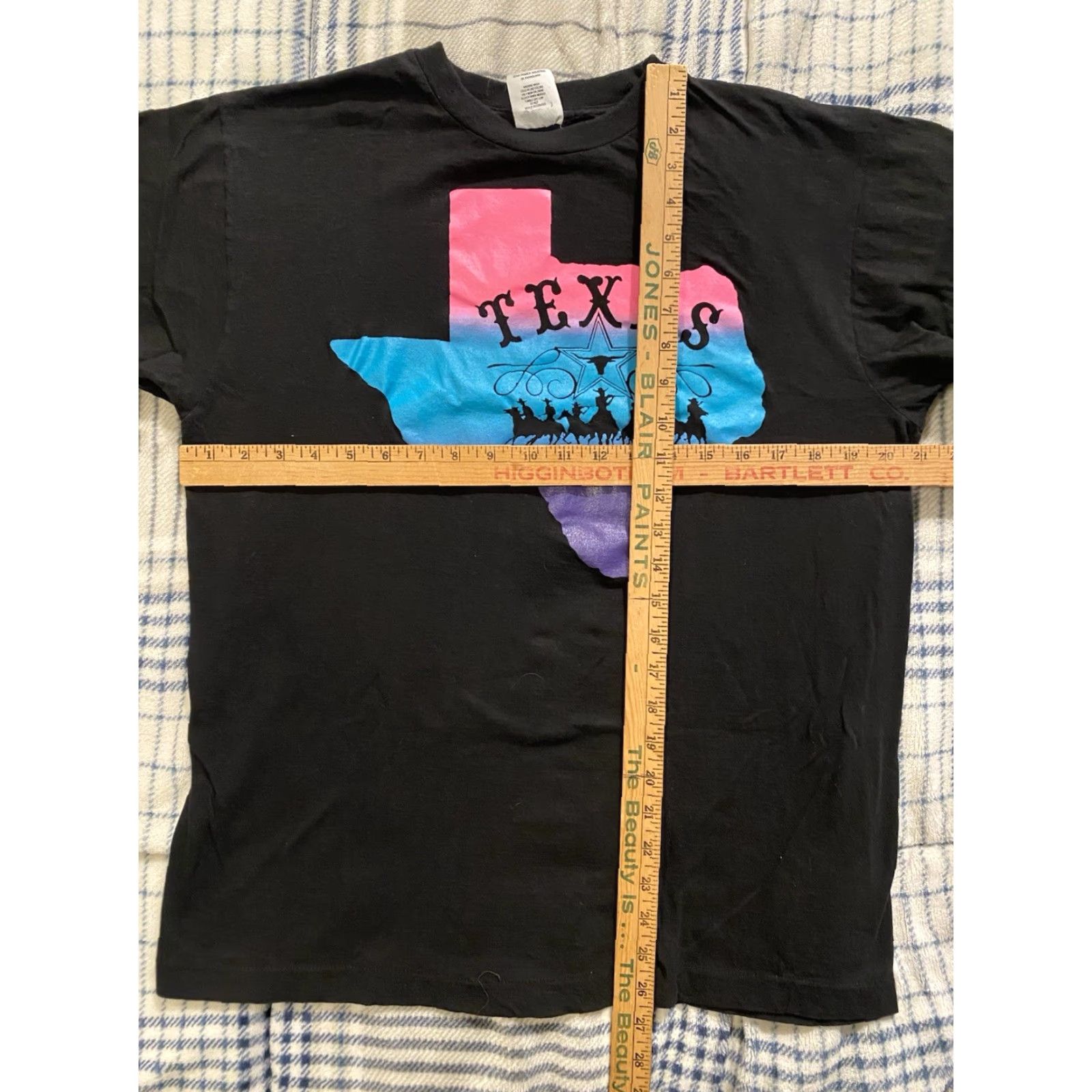 Vintage VINTAGE SJM T-Shirt Texas Neon Print Cowboys Black XL Men Regular Short Sleeve Crew Neck Graphic Print 80s State Cowboys Mens Size US XL / EU 56 / 4 - 5 Thumbnail