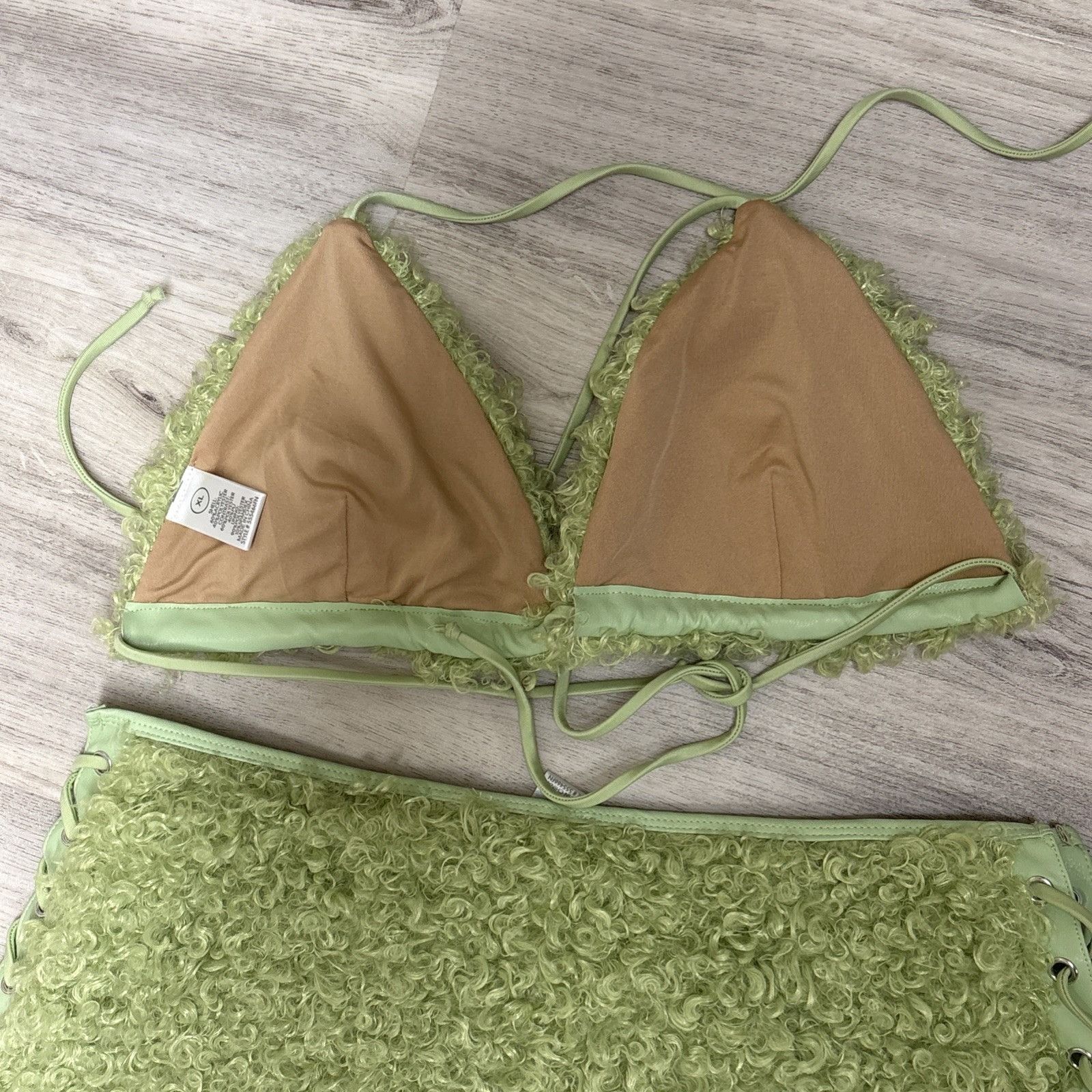 Fashion Nova Fashion Nova Bra Top Skirt Set w Leggings Size XL Green Faux Size XL / US 12-14 / IT 48-50 - 12 Thumbnail