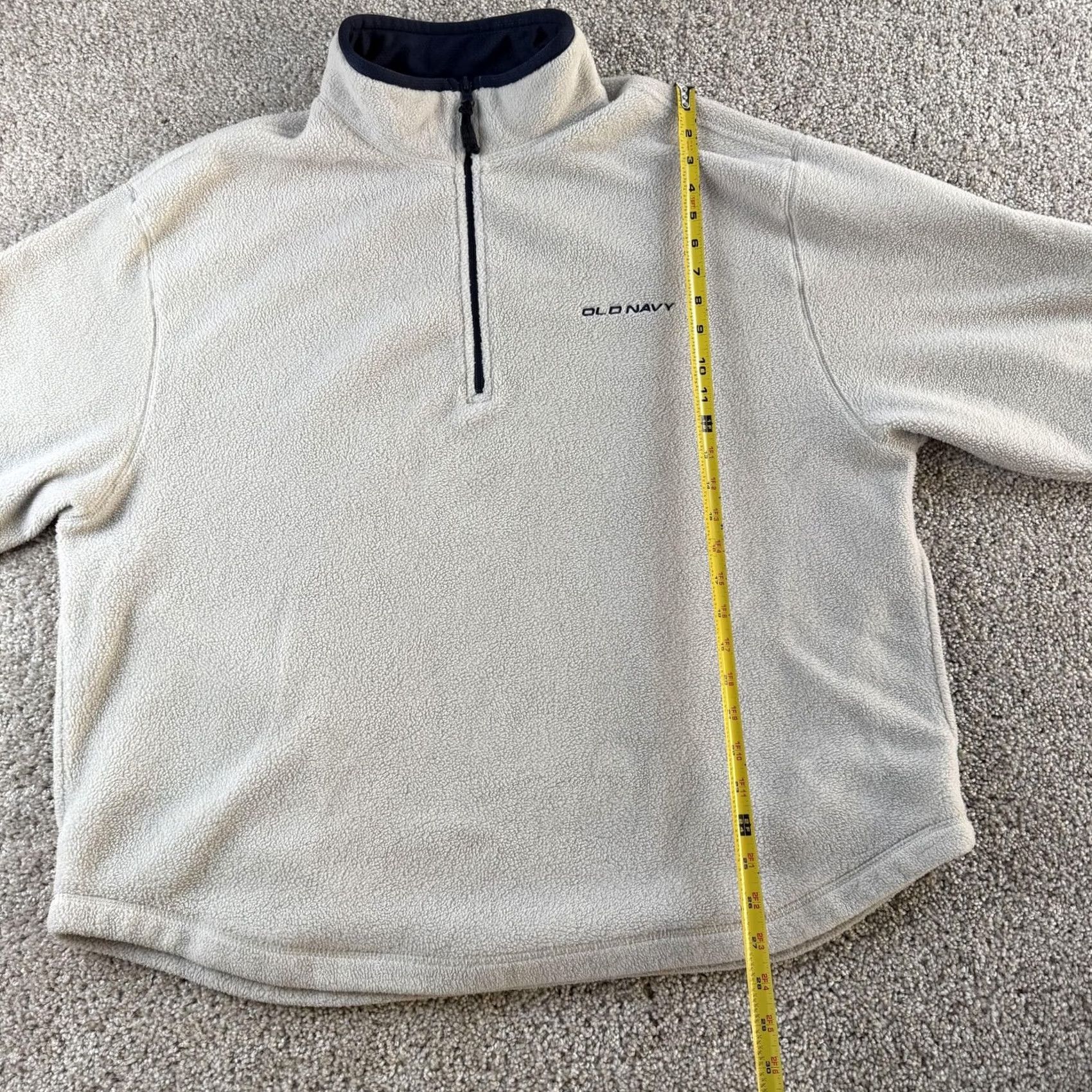 Old Navy Old Navy Mens XL Beige 1/4 Zip Mock Neck Fleece Pullover Casual Sweater Size US XL / EU 56 / 4 - 5 Thumbnail