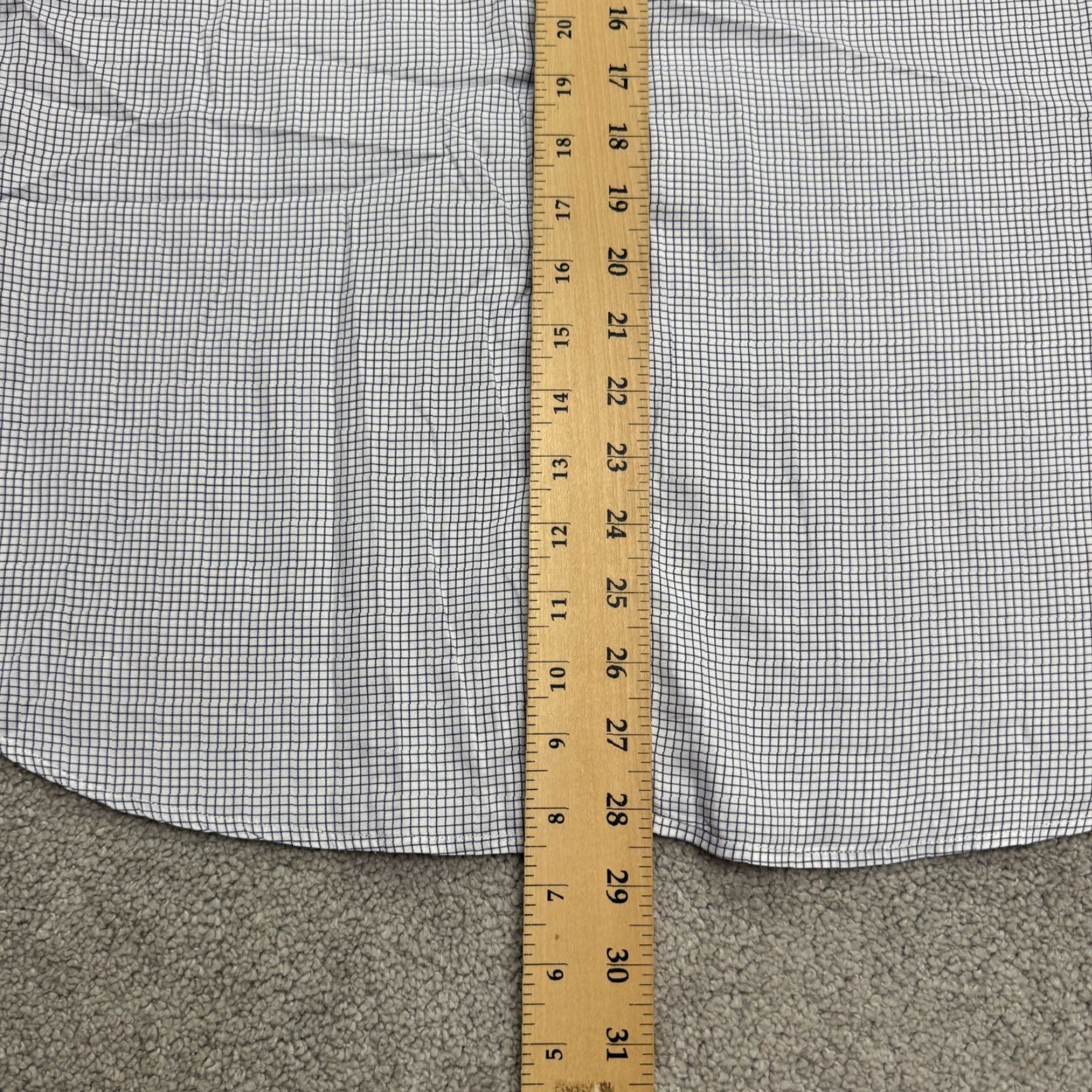 Vintage Chan Dress Shirt Mens Large Blue White Check Button Down Career Shirt Size 42R - 7 Thumbnail
