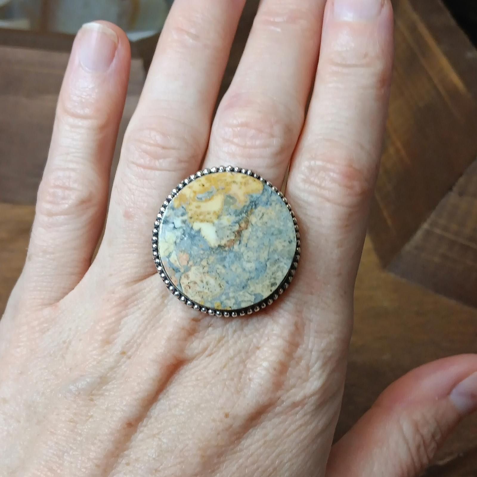 Designer Elegant Maligano Jasper Stone Ring Size ONE SIZE - 3 Thumbnail