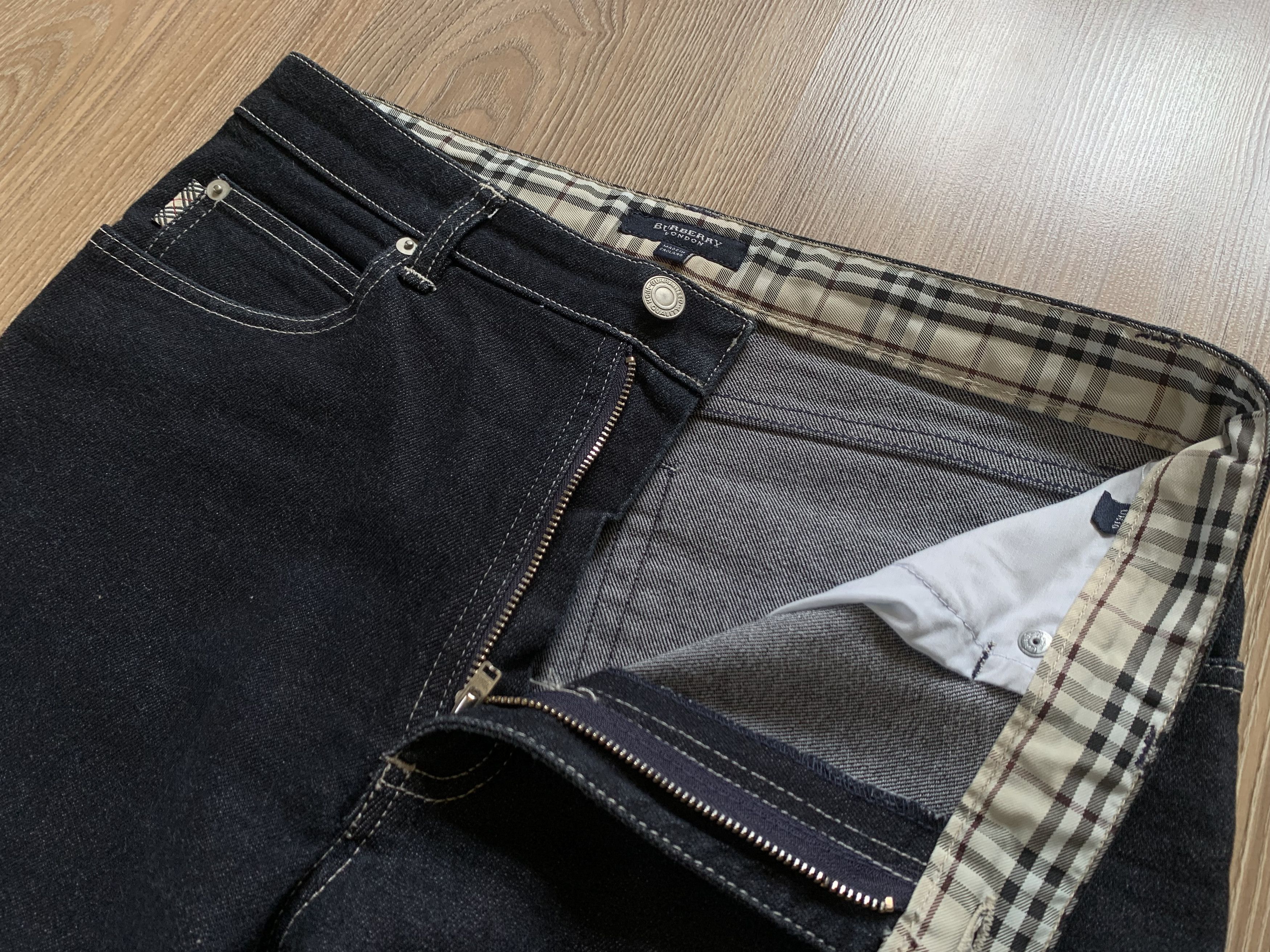 Burberry × Vintage Burberry Vintage Womens Blue Denim Jeans Plaid Cuffs Size 32" / US 10 / IT 46 - 5 Thumbnail