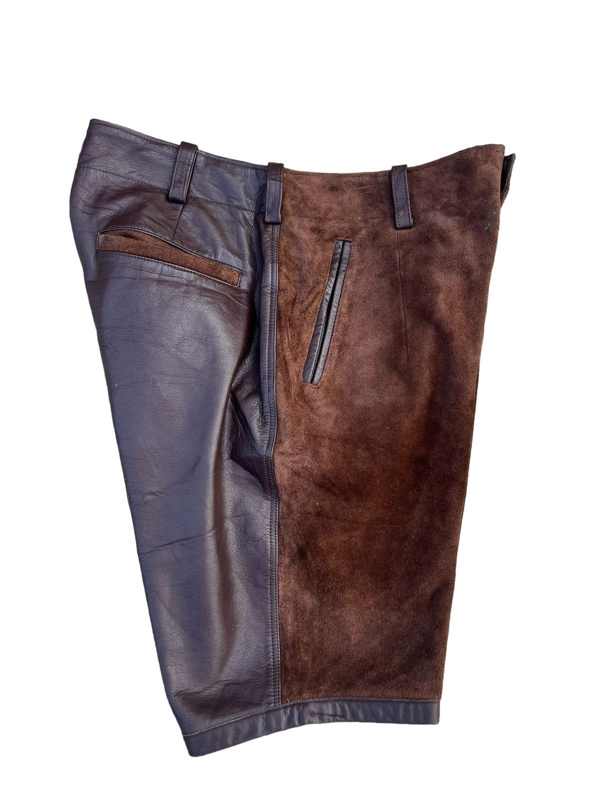 Leather Vintage KNOT Japan Hybrid Suede Calf Leather Short Pant Size US 31 - 17 Thumbnail