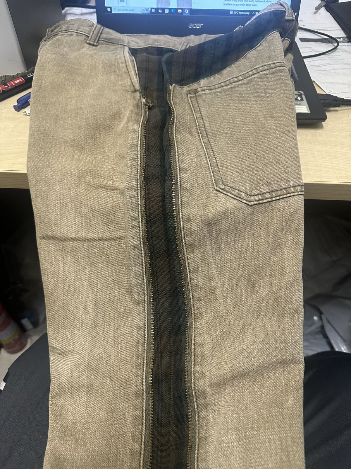 If Six Was Nine Japanese Brand Mgdw Japan Zipper Side Denim Jeans Size US 31 - 18 Thumbnail