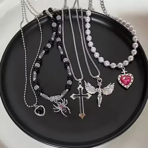 Japanese Brand Vintage Pearl Love Butterfly Spider Pendant Set Size ONE SIZE - 2 Thumbnail